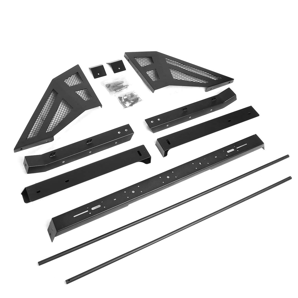DNA MOTORING TCRB-003 Aluminum Truck Bed Chase Rack Roll Bar - Compatible with 1999-2017 Ford F-250 SD F-350 SD F-450 SD Styleside Beds | Heavy-Duty Off-Road Protection for Pickup Trucks | Perfect for Overlanding, Work & Adventure