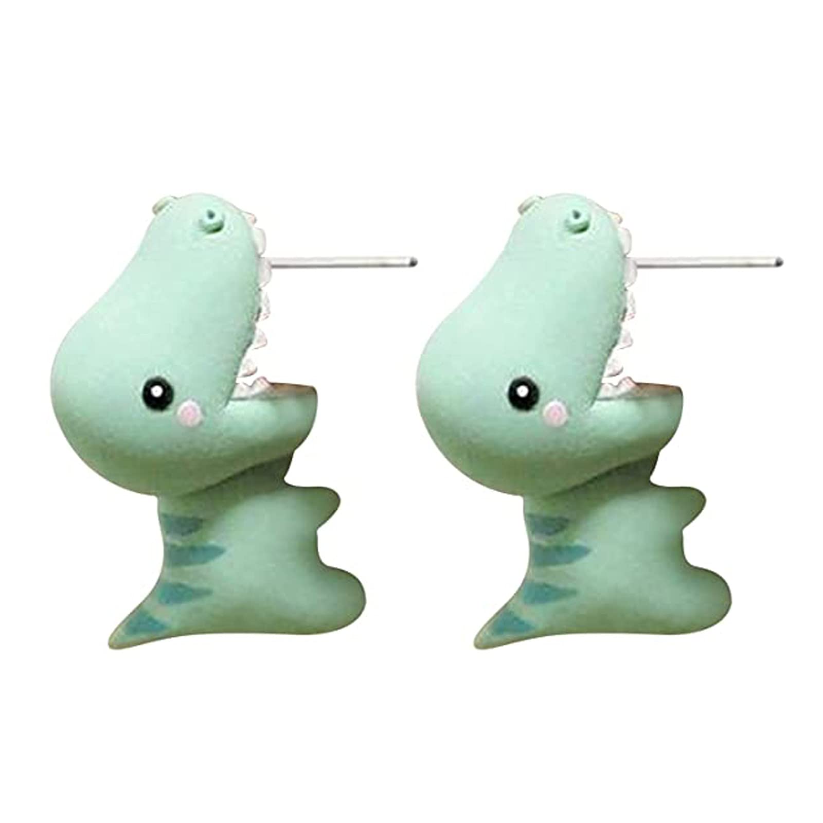 Cute 3D Cartoon Animal Stud Earrings for Women - Dinosaur, Fox & Hippo Biting Ear Design - Perfect for Casual Wear, Parties & Gifts