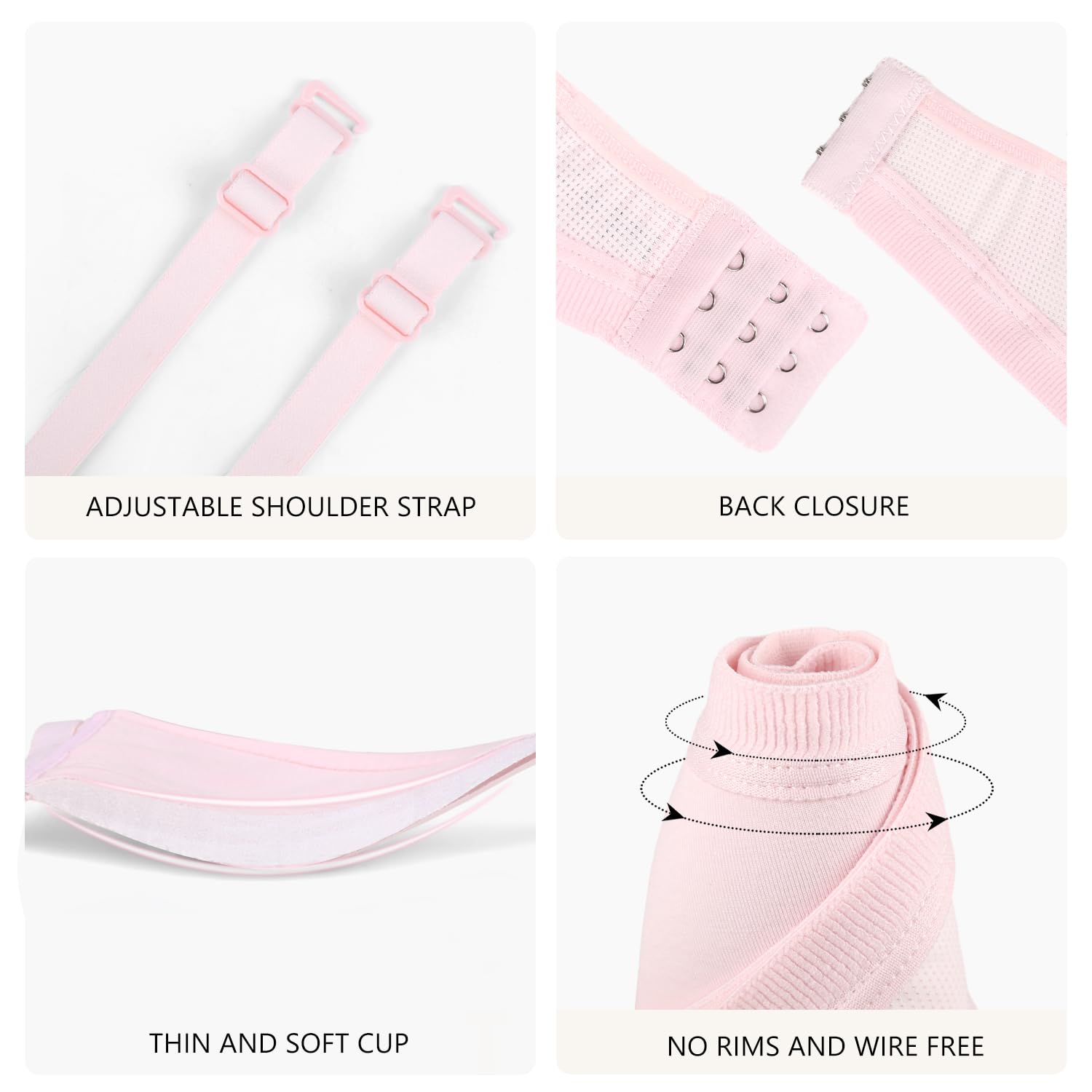 Phennie's Wireless Crop Bras for Teen Girls - Soft Cotton Bralette with Breathable Thin Cups - Perfect for School, Sports, and Everyday Comfort