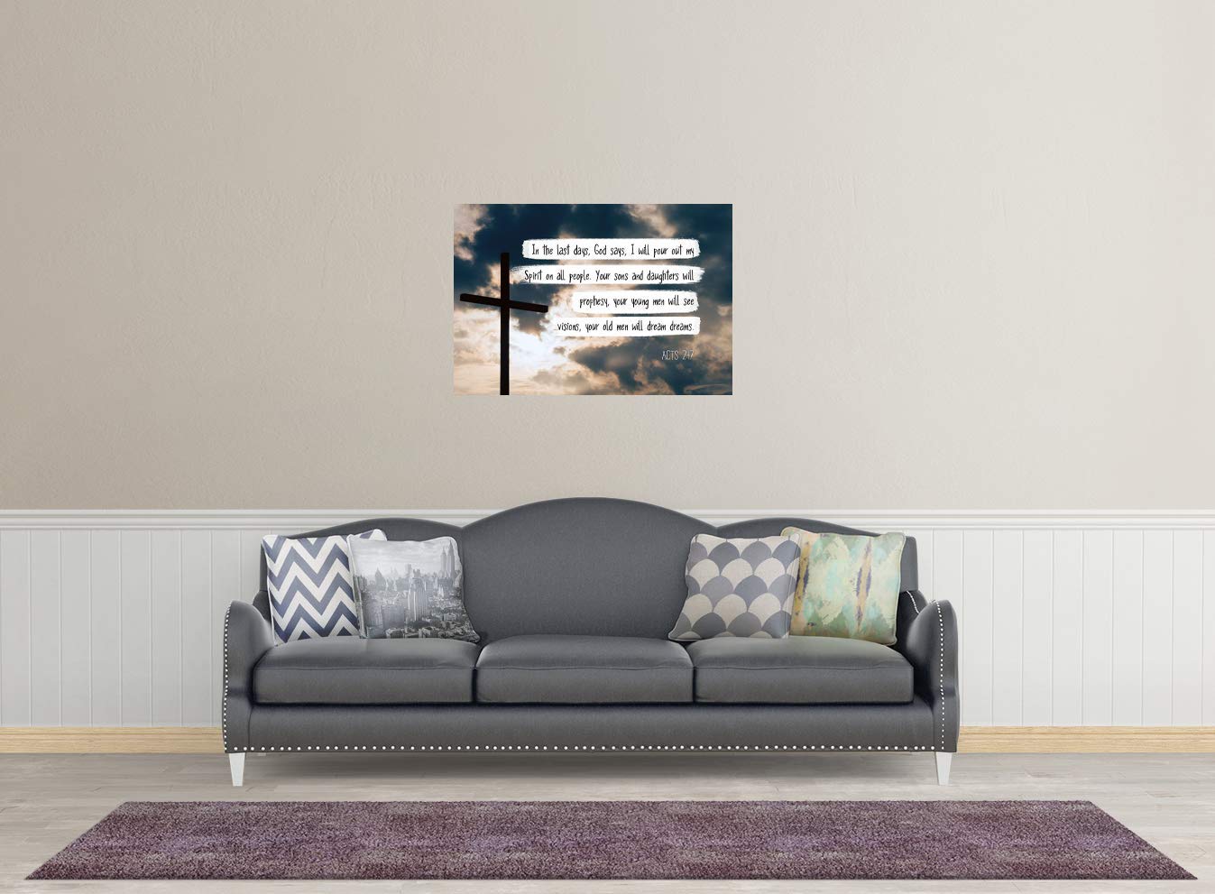 Acts 2:17 Bible Verse Poster - Inspirational Scripture Wall Art (13x19 Inches Unframed) - Christian Home Decor, Sunday School Gift, Office Motivation - Perfect Religious Present Under $20