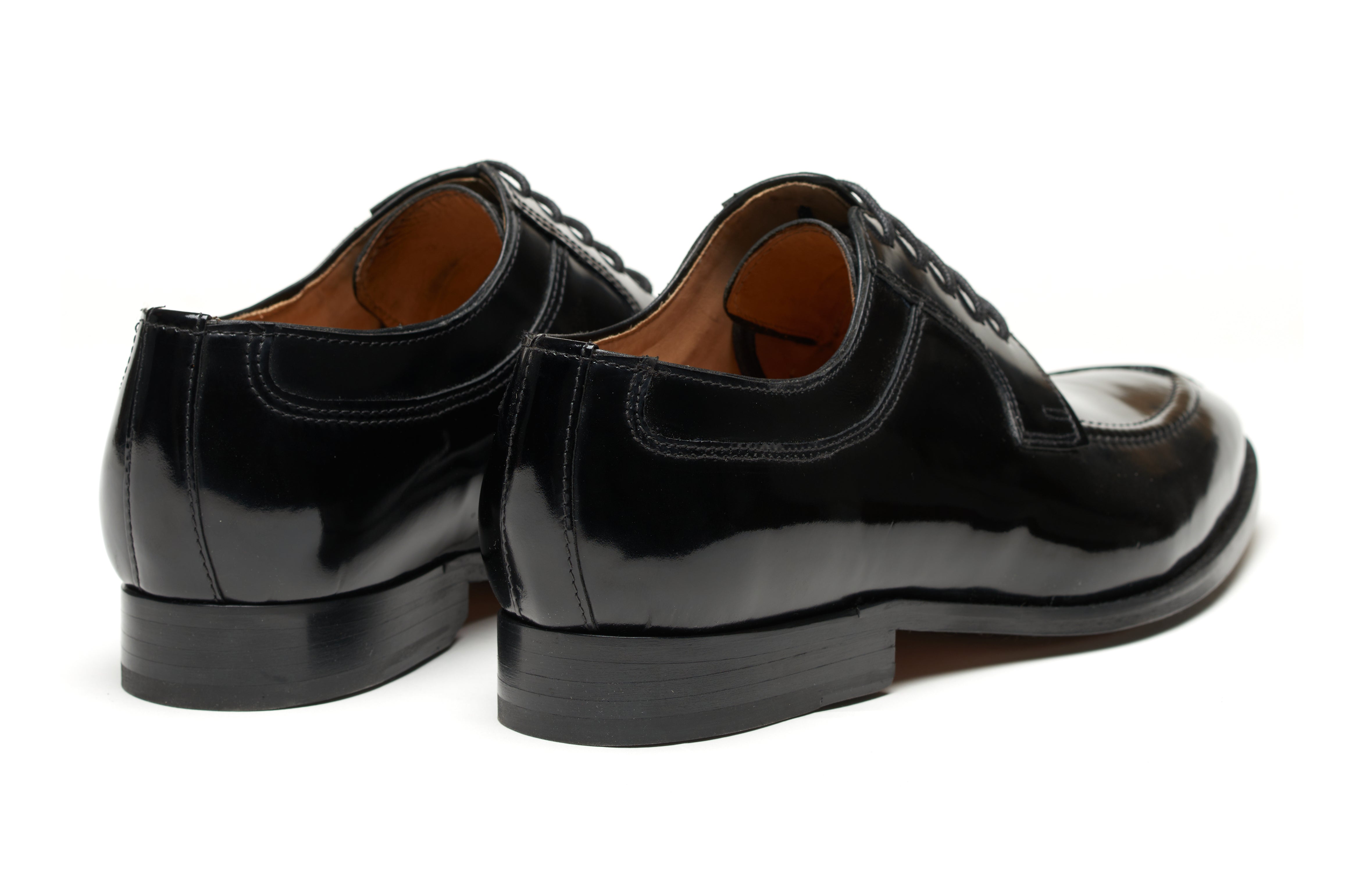 Premium High Gloss Black Split Toe Derby Shoes - Elegant Men's Dress Shoes for Business, Formal Events & Special Occasions