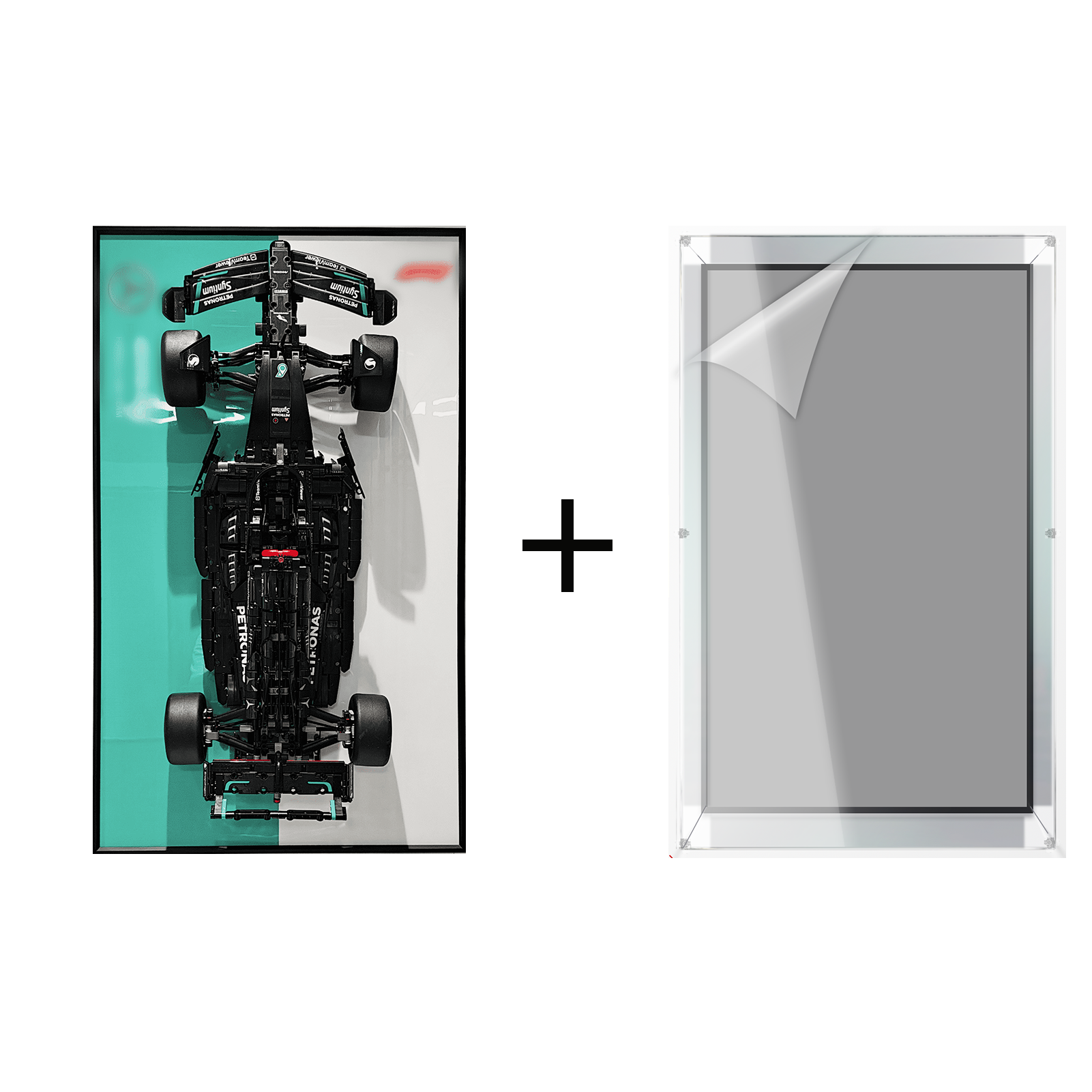 Lego Technic™ Mercedes AMG F1 W14 E Performance (42171) Wall Mount Display Stand - Durable Acrylic Shelf for Car Model Collection - Perfect for Home Office, Bedroom Decor & Toy Storage