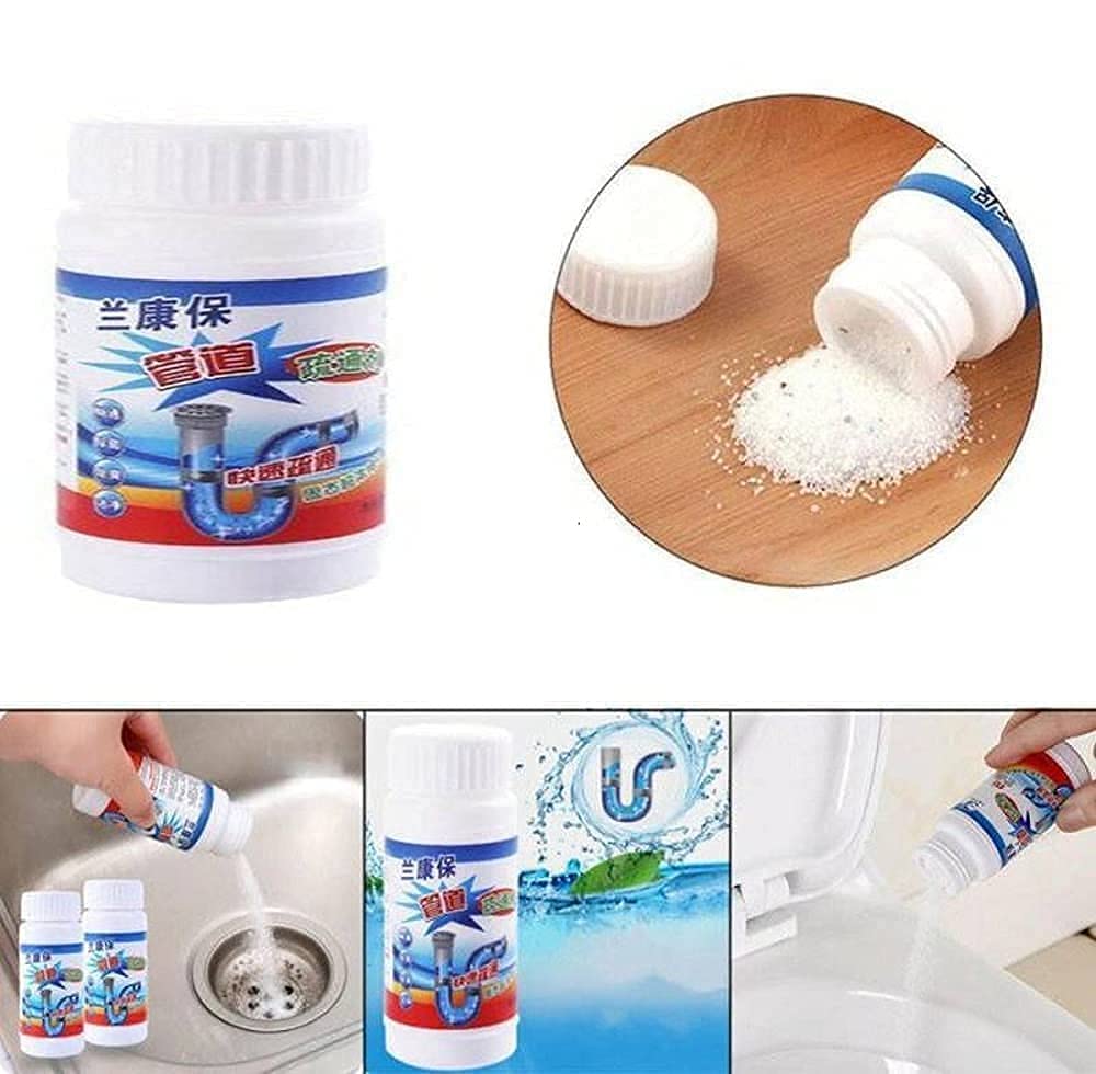 **Powerful Sink & Drain Cleaner Powder - Fast Unclogging for Kitchen & Toilet Pipes - 110g Pack (1 Pack) - Ideal for Hair, Grease, and Food Waste Removal**