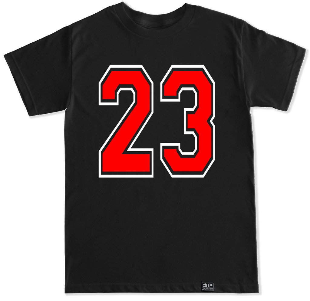 FTD Apparel Men's 23 Bred Red T-Shirt - Comfortable Cotton Casual Tee for Streetwear, Gym & Everyday Wear