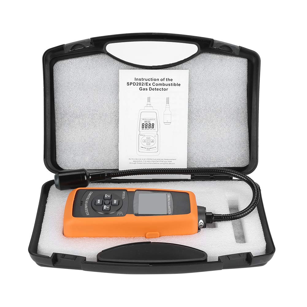 Yencoly SPD202/EX Digital Combustible Gas Detector - Portable LPG, Natural Gas & Coal Leak Alarm Tester with Temperature Measurement - Ideal for Home Safety, Industrial Use & HVAC Maintenance