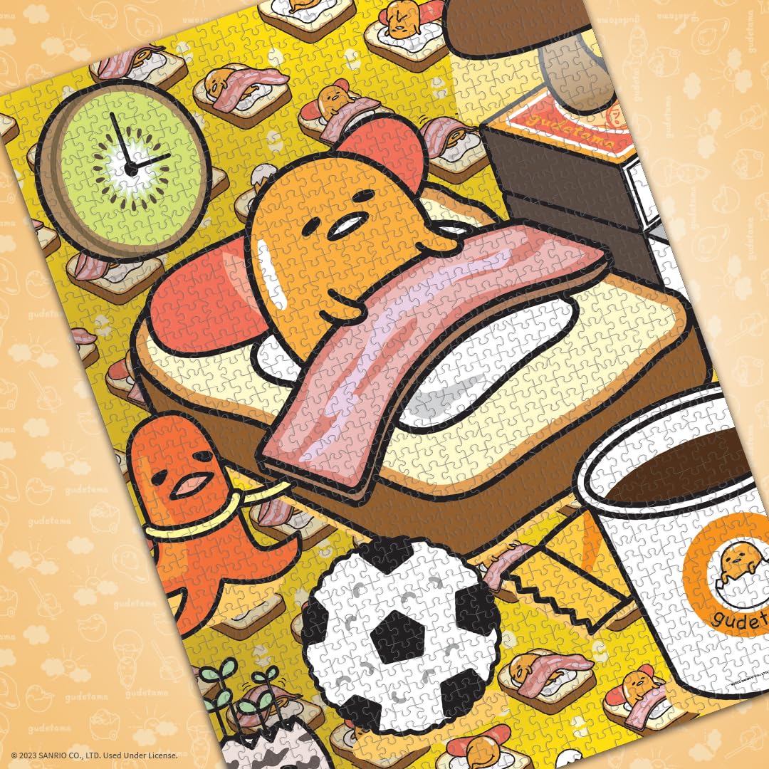 Gudetama 'Work from Bed' 1000-Piece Jigsaw Puzzle | Officially Licensed Sanrio Collectible Anime Puzzle Art | Perfect for Relaxation, Gifts & Home Decor