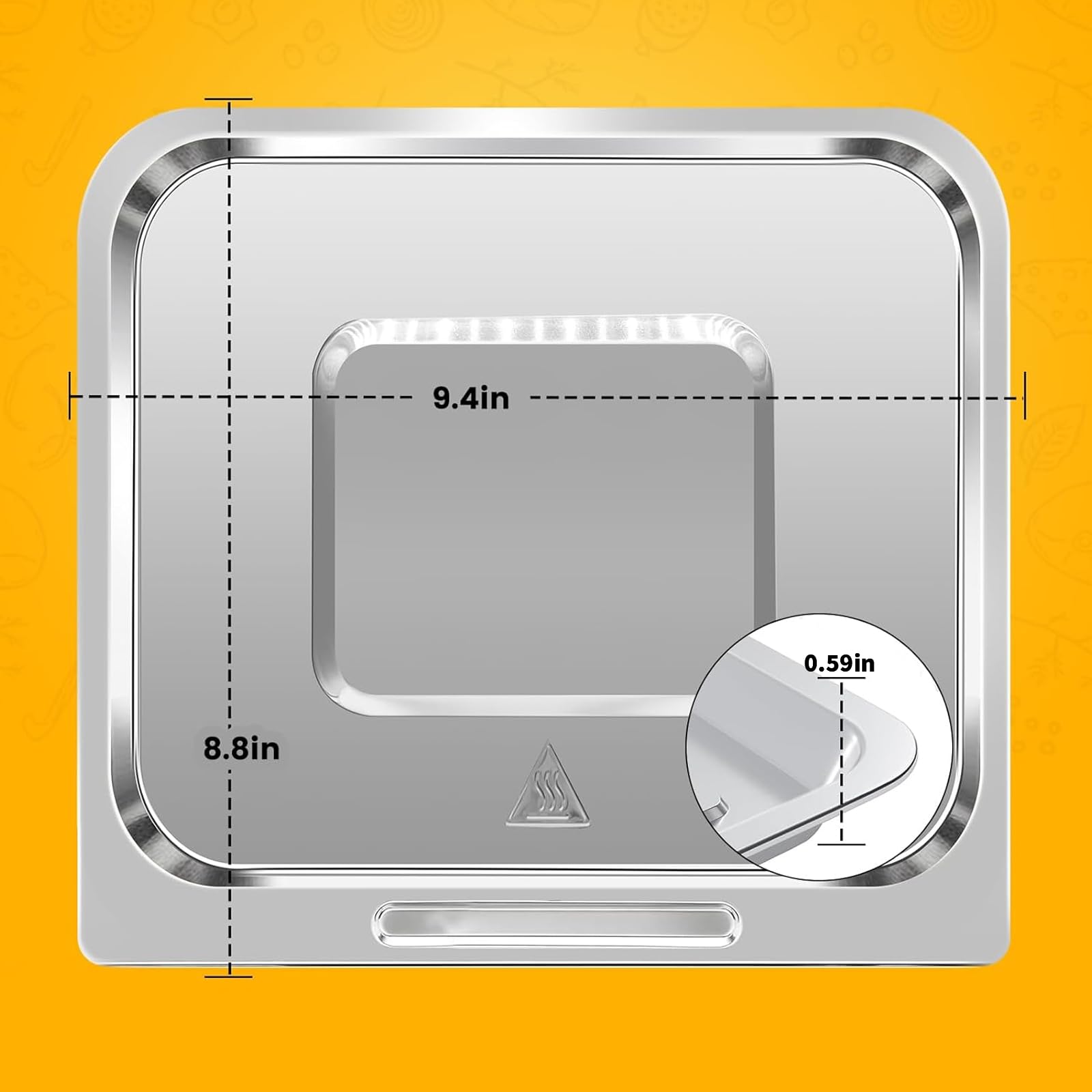 CHEFMAN 10 Quart Digital Air Fryer Replacement Grill Pan - 9.4 x 8.8 Inch Nonstick Crisper Plate & Rack Tray - Dishwasher Safe Food Grade Accessory for Air Frying, Grilling & Roasting - Perfect for Chicken Wings, Vegetables & Family Meals