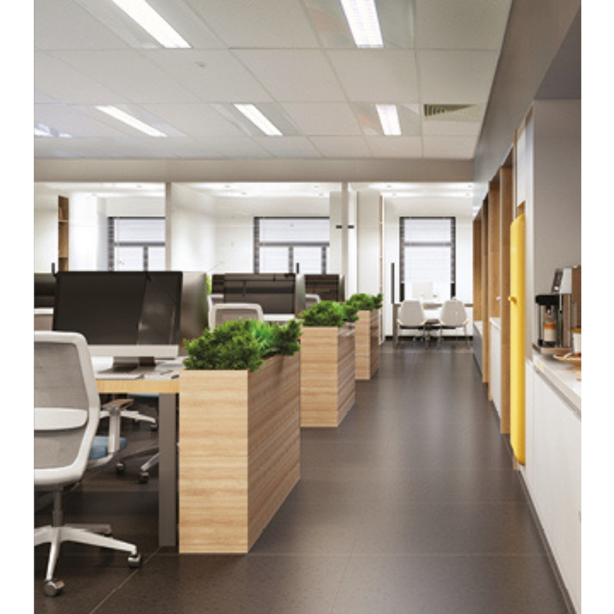 2x4 LED Troffer Light Fixture - 5500 Lumens, 44W, 35K/40K/50K CCT, 120-347V - Energy Efficient Office & Commercial Lighting Solution for Drop Ceilings