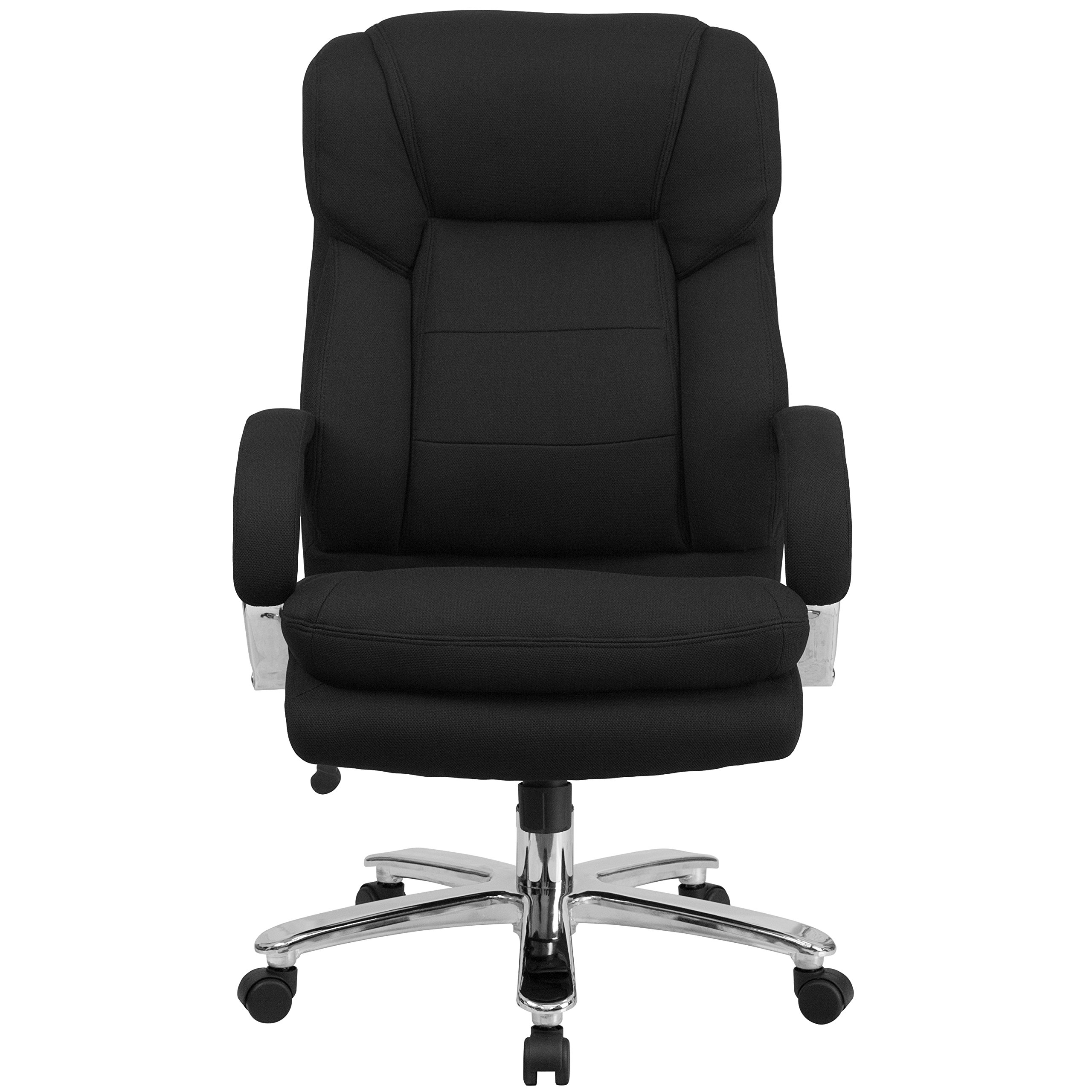Flash Furniture Hercules Series Swivel Office Chair with Loop Arms - Ergonomic High-Back Executive Chair with Padded Seat & Adjustable Height - Black - Perfect for Home Office, Conference Rooms & Workspaces