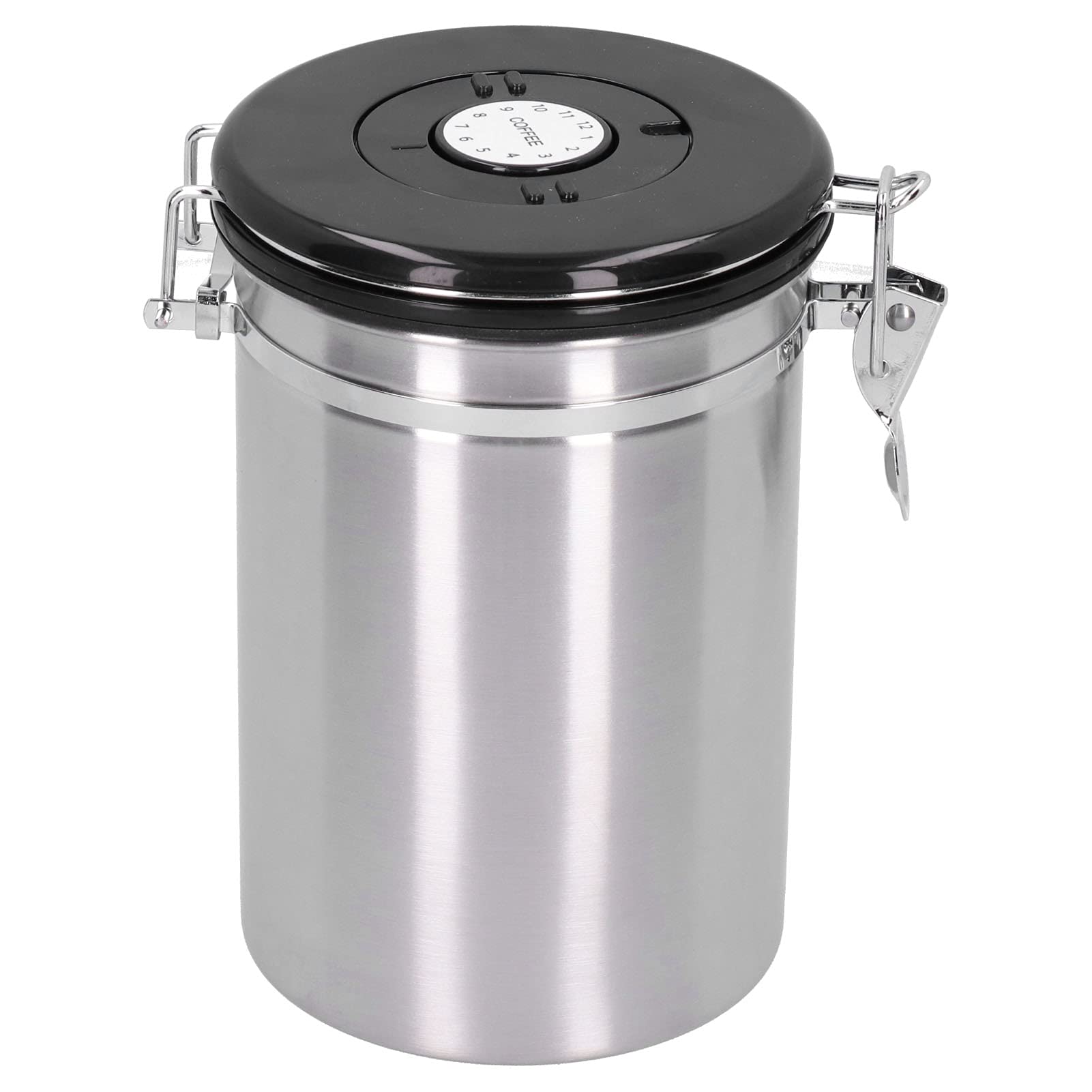 1800ML Airtight Stainless Steel Coffee & Nut Storage Container - 304 Food-Grade Kitchen Canister for Sugar, Coffee Beans & Dry Food - Perfect for Pantry, Countertop & Office Use