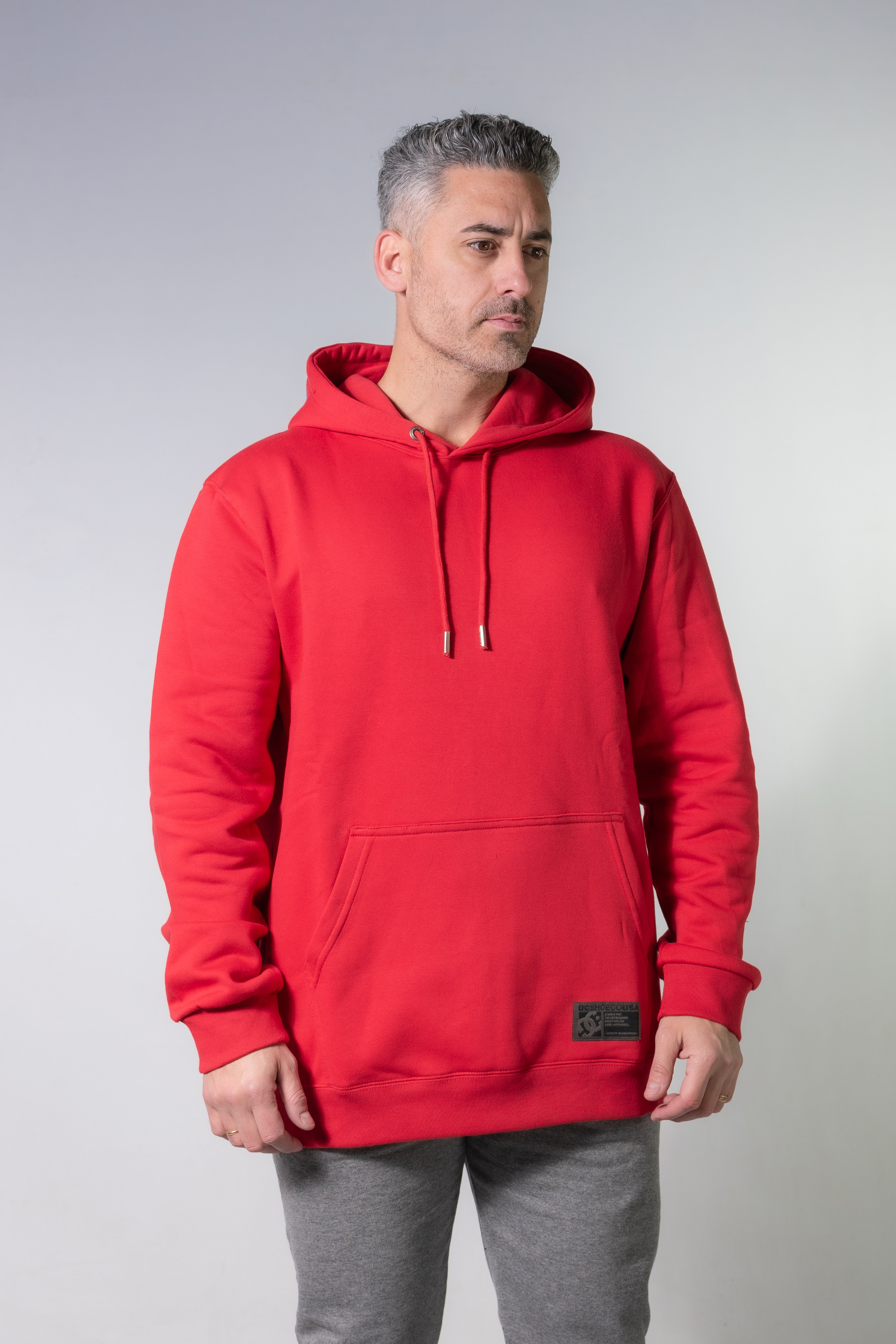DC Kangaroo Hoodie with Logo - Red Zip Up Sweatshirt for Men & Women | Casual Streetwear, Winter Warmth, Gym & Outdoor Activities