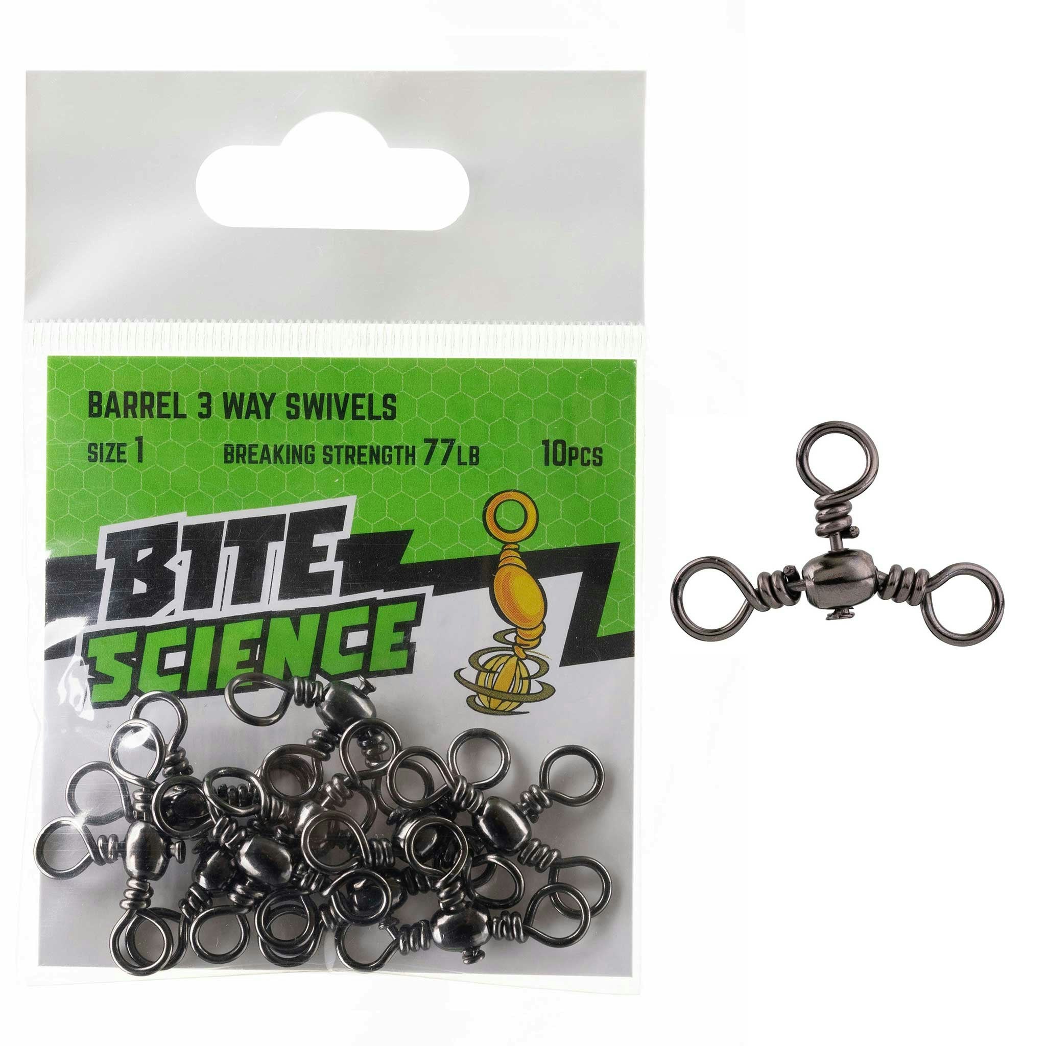 Bite Science Swivels Barrel 3 Way Fishing Lure - High Performance Bass Fishing Lures for Freshwater & Saltwater - Perfect for Casting, Trolling and Jigging