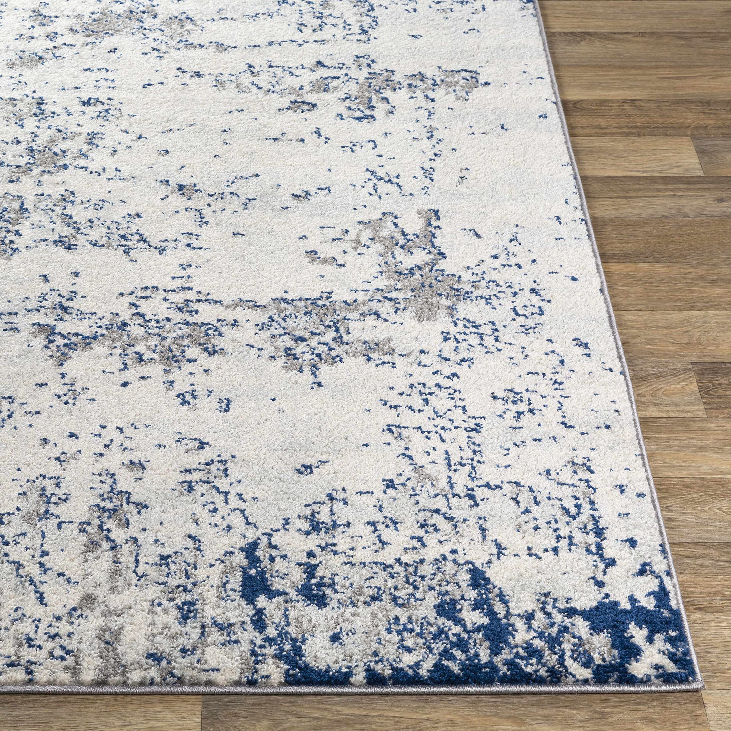 Modern Blue and Gray Hauteloom Warburton Area Rug 5'3