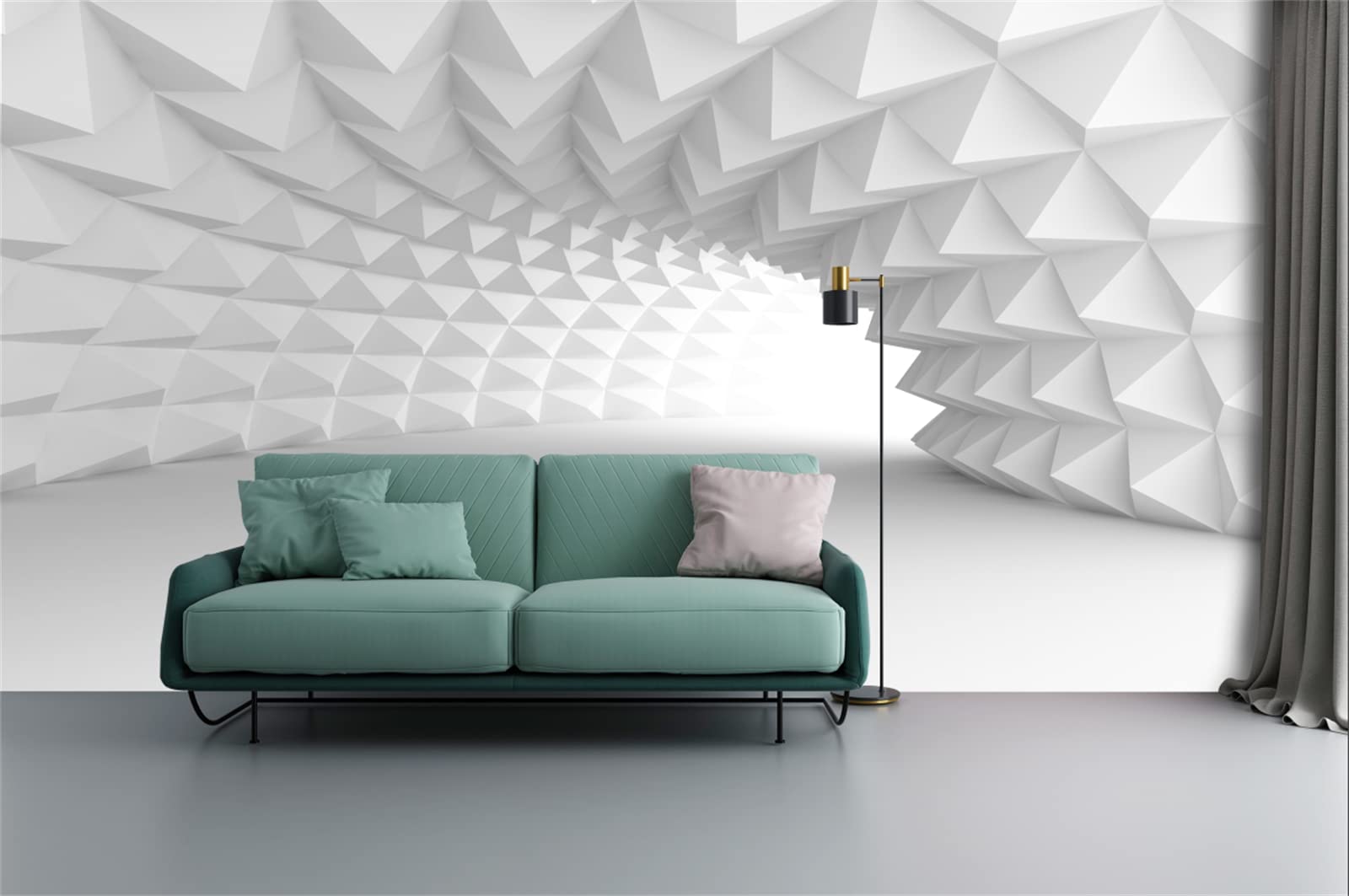 FLFK 3D Abstract Arch Tunnel Peel and Stick Wallpaper - Large Self-Adhesive Wall Mural (118