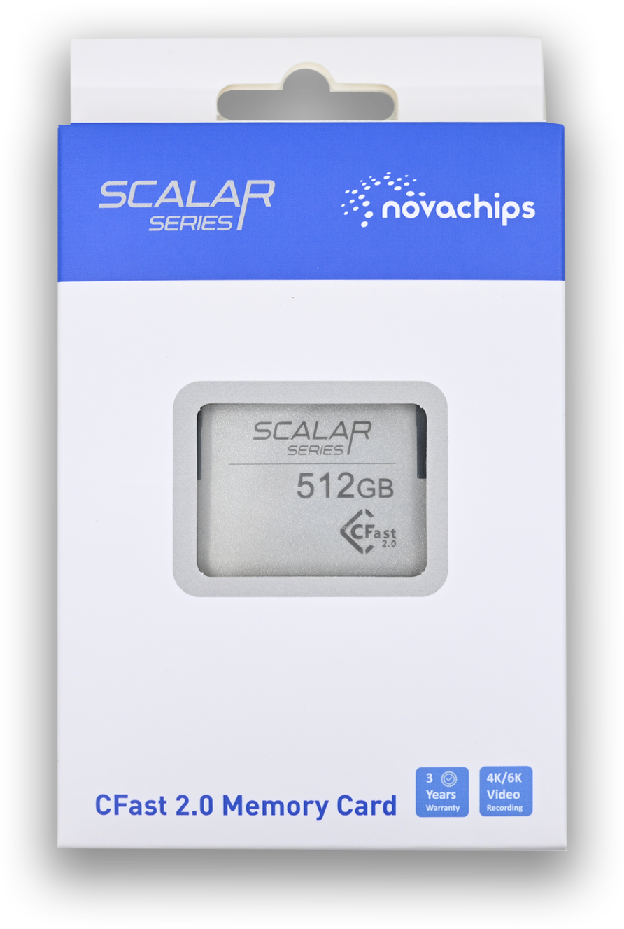 Novachips 512GB CFast 2.0 Memory Card - High-Speed Professional Photography & 4K Video Storage for DSLR Cameras and Cinema Cameras