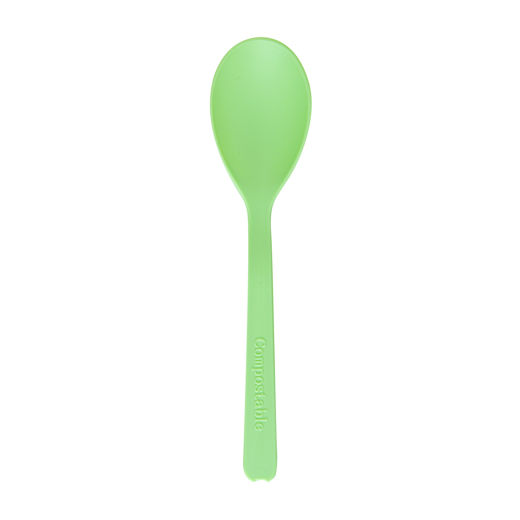 Eco-Friendly Green CPLA Plastic Mini Spoons – Heat Resistant, Compostable, 100-Pack | Perfect for Parties, Picnics, Coffee, and Desserts