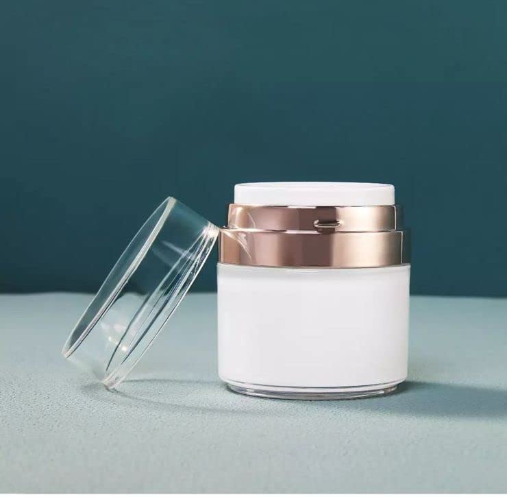 Kesig® Airless Pump Cream Bottle - 2oz Refillable Vacuum Cosmetic Container for Face Lotion, Lip Balm & Moisturizer | Acrylic & Silicone Travel Makeup Jar | Perfect for Skincare Routine, Travel Essentials & Daily Beauty Care