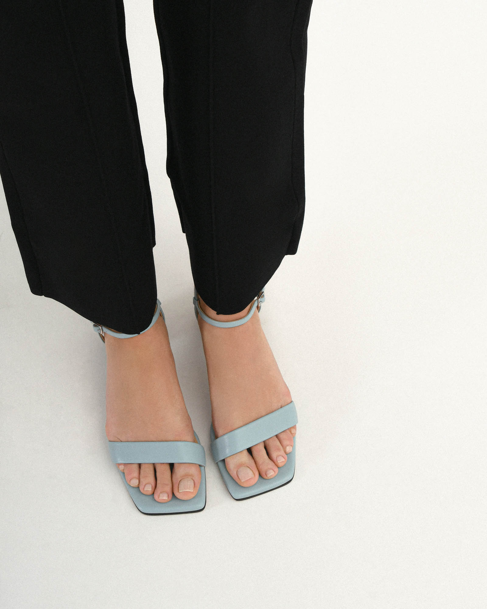 HELEN MID SANDALS in Dusty Blue | Genuine Leather Women's Sandals for Summer | Perfect for Beach, Vacation & Casual Outings