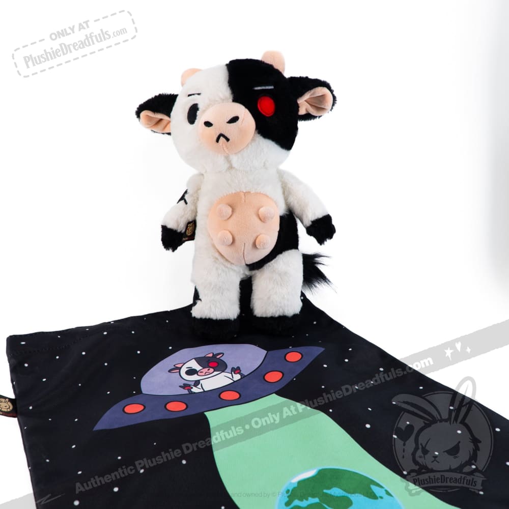 Plushie Dreadfuls Mad Cow Plush Stuffed Animal - Soft Cuddly Toy for Kids, Unique Gift for Horror Fans, Perfect for Halloween Decor & Movie Nights