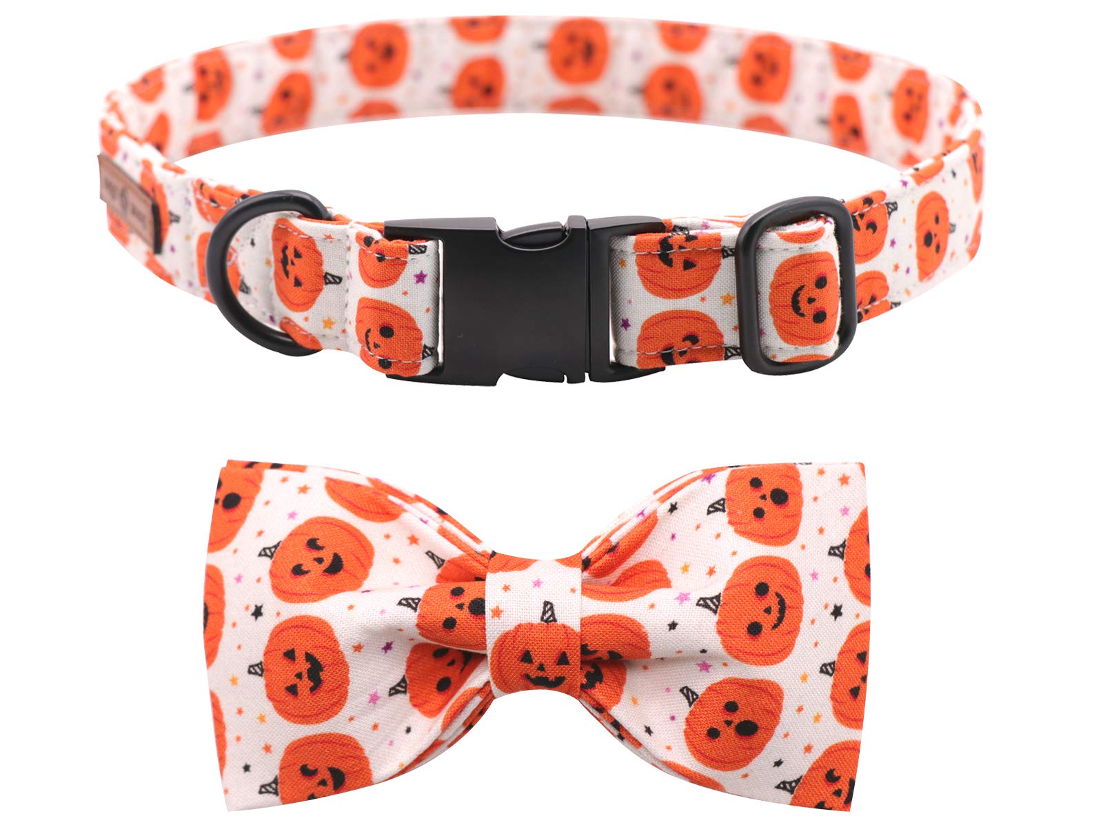 Lionet Soft Comfortable Halloween Bowtie Dog Collar with Metal Buckle - Adjustable 16-26in for X-Large Dogs - Perfect for Costume Parties, Pet Photos & Holiday Gifts