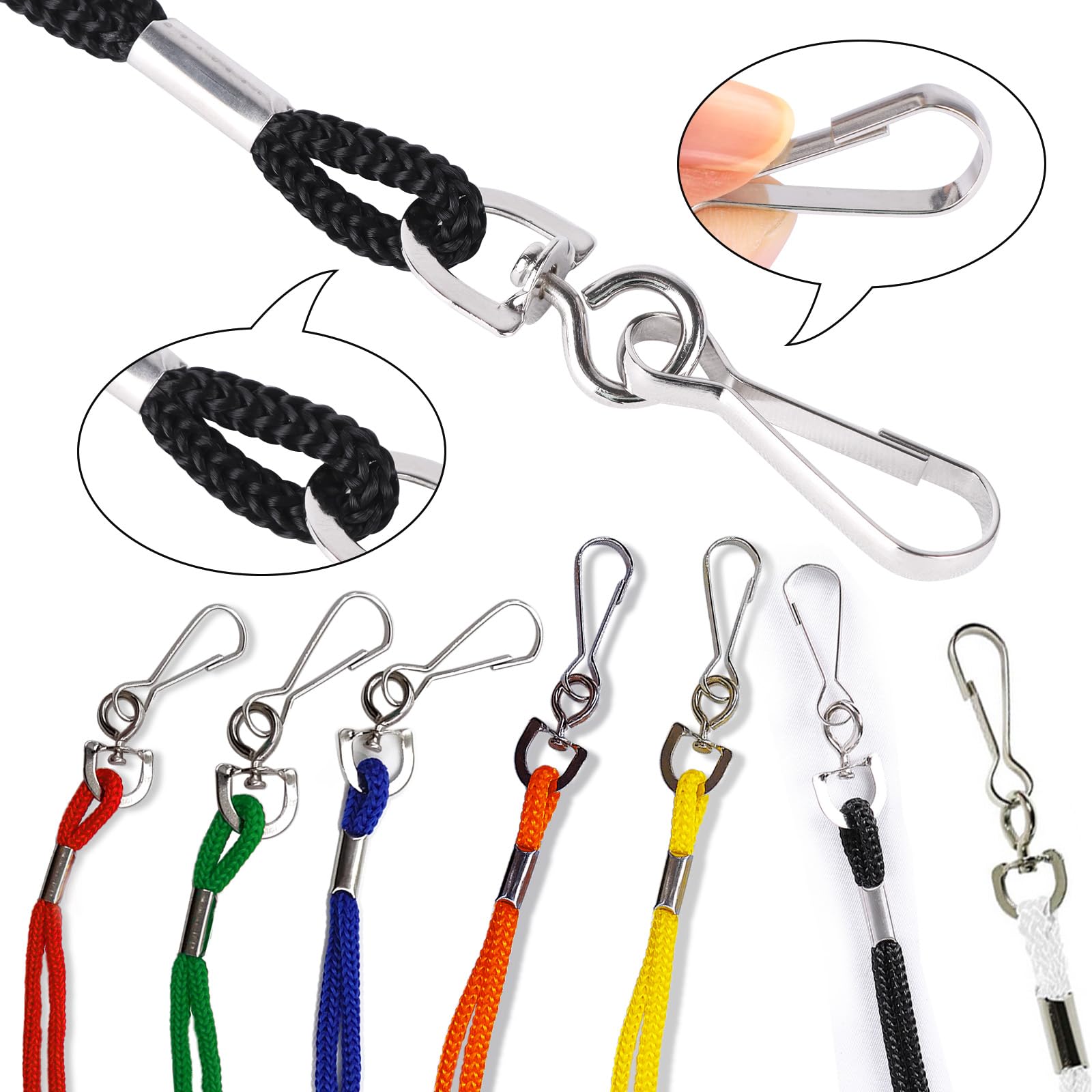 HOSL 100 Pack ID Lanyards with Swivel Hook - Office, School & Event Use