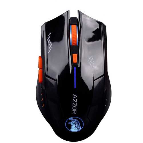 Azzor Wireless Gaming Mouse 2400DPI 2.4GHz Ergonomic Rechargeable Silent Laser Mouse for PC Laptop - Perfect for Office Work, Gaming & Travel Use