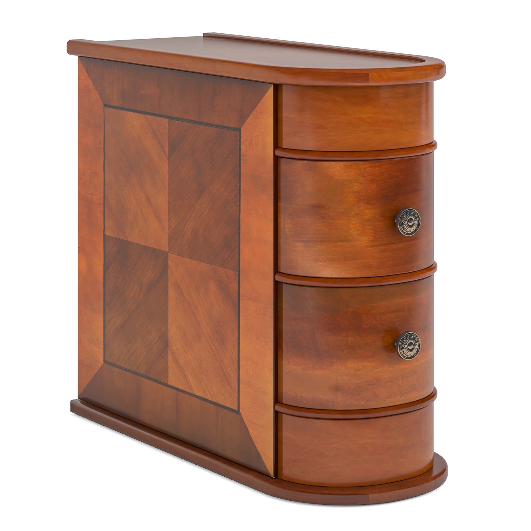 2 Drawers End Table - Solid Wood Nightstand with Storage, Small Side Table for Living Room, Bedroom, Office - Perfect for Holding Lamps, Books & Decor