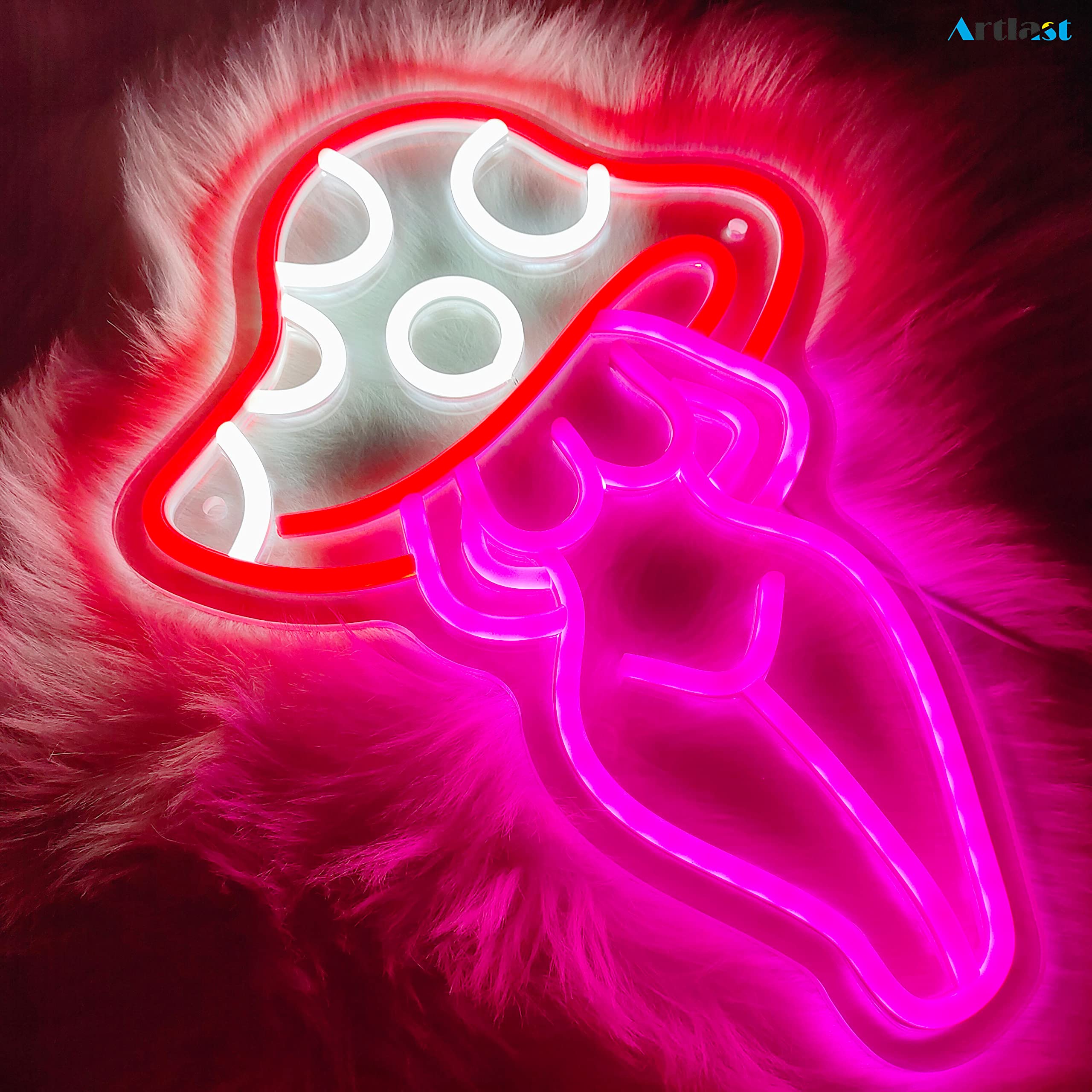 Sexy Mushroom Goddess LED Neon Sign - Wall Decor for Bedroom, Bar, Man Cave & Party | Unique Gift for Girlfriend, Women & Home Decor Enthusiasts | Perfect for Nightclub, Lounge & Home Decoration