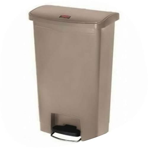 13 Gallon Rectangular Trash Can with Lid - Heavy Duty Stainless Steel Step-On Garbage Bin for Kitchen, Office, Bathroom & Outdoor Use