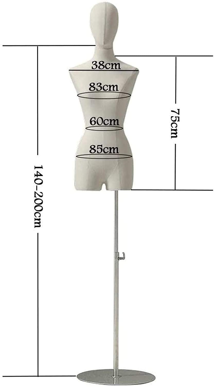 Professional Adjustable Female Dress Form Mannequin with Tripod Stand & Head - Perfect for Tailoring, Fashion Design, Jewelry Display & Boutique Visual Merchandising