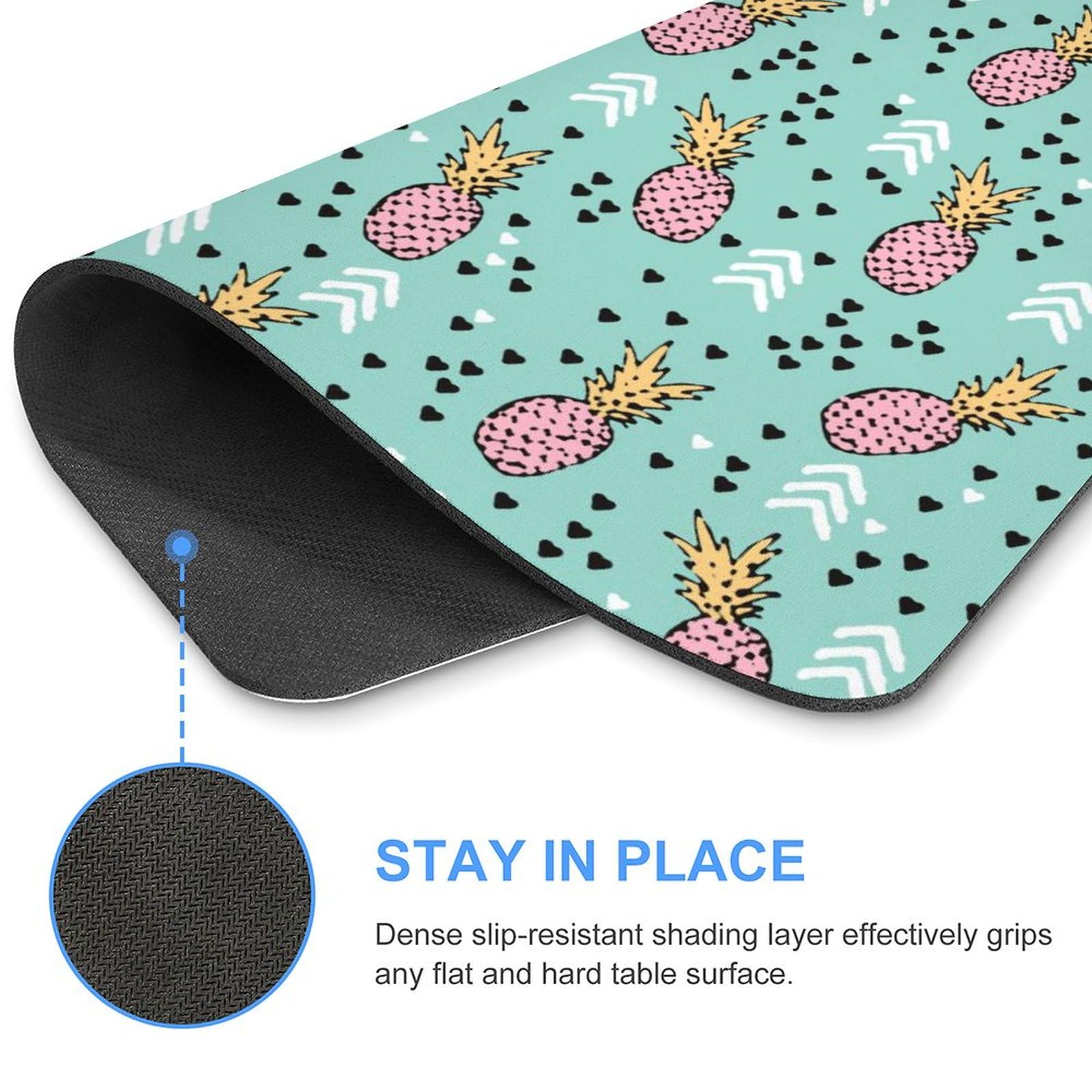 Hawaiian Tropical Pineapple Mouse Pad - Non-Slip Waterproof Gaming Mouse Mat, Durable & Fashionable for Home & Office Use (18x22cm) - Perfect for PC, Laptop, Workstation & Gaming Setup