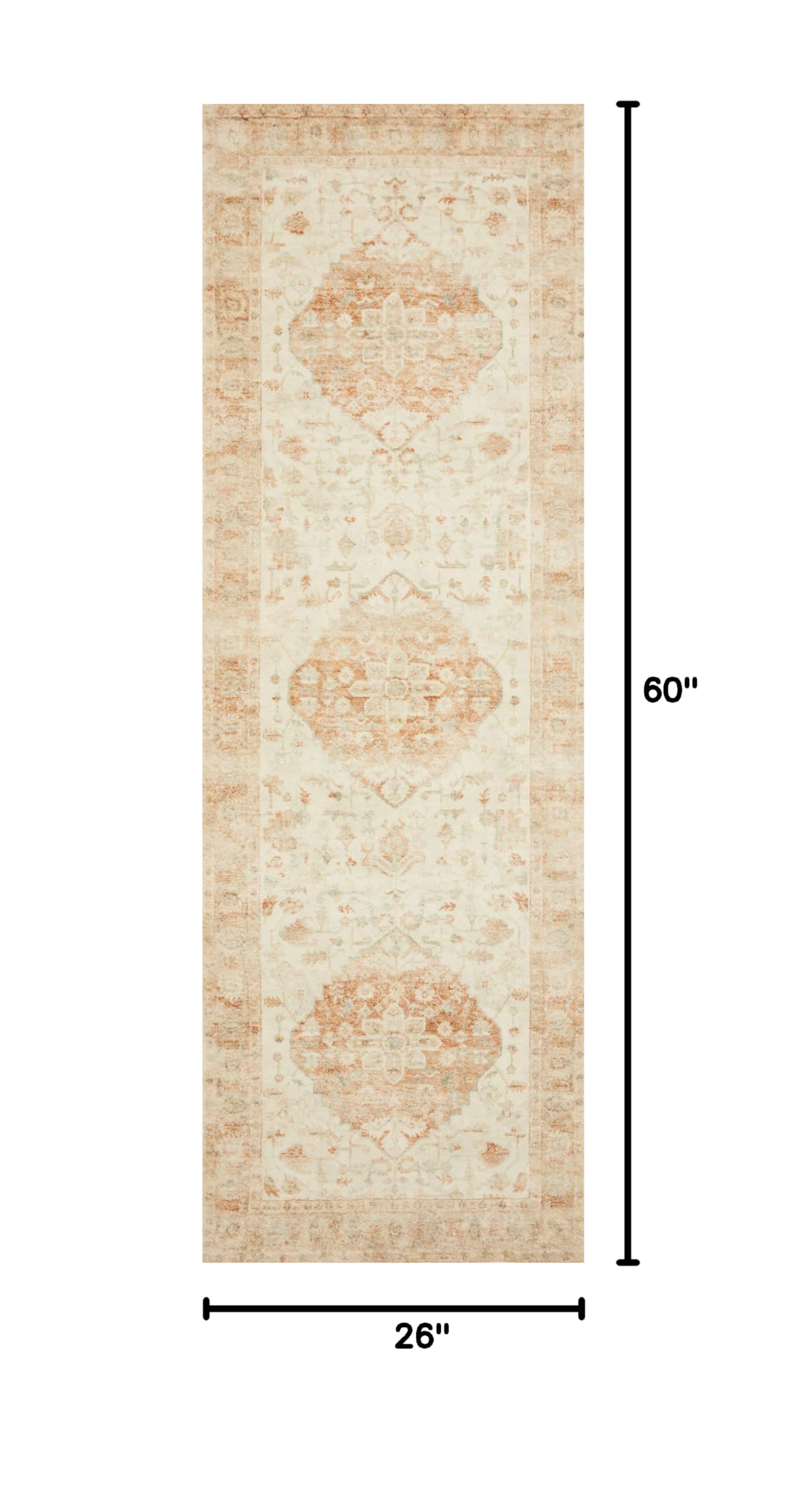 Loloi II Rosette Ivory/Terracotta 2'2