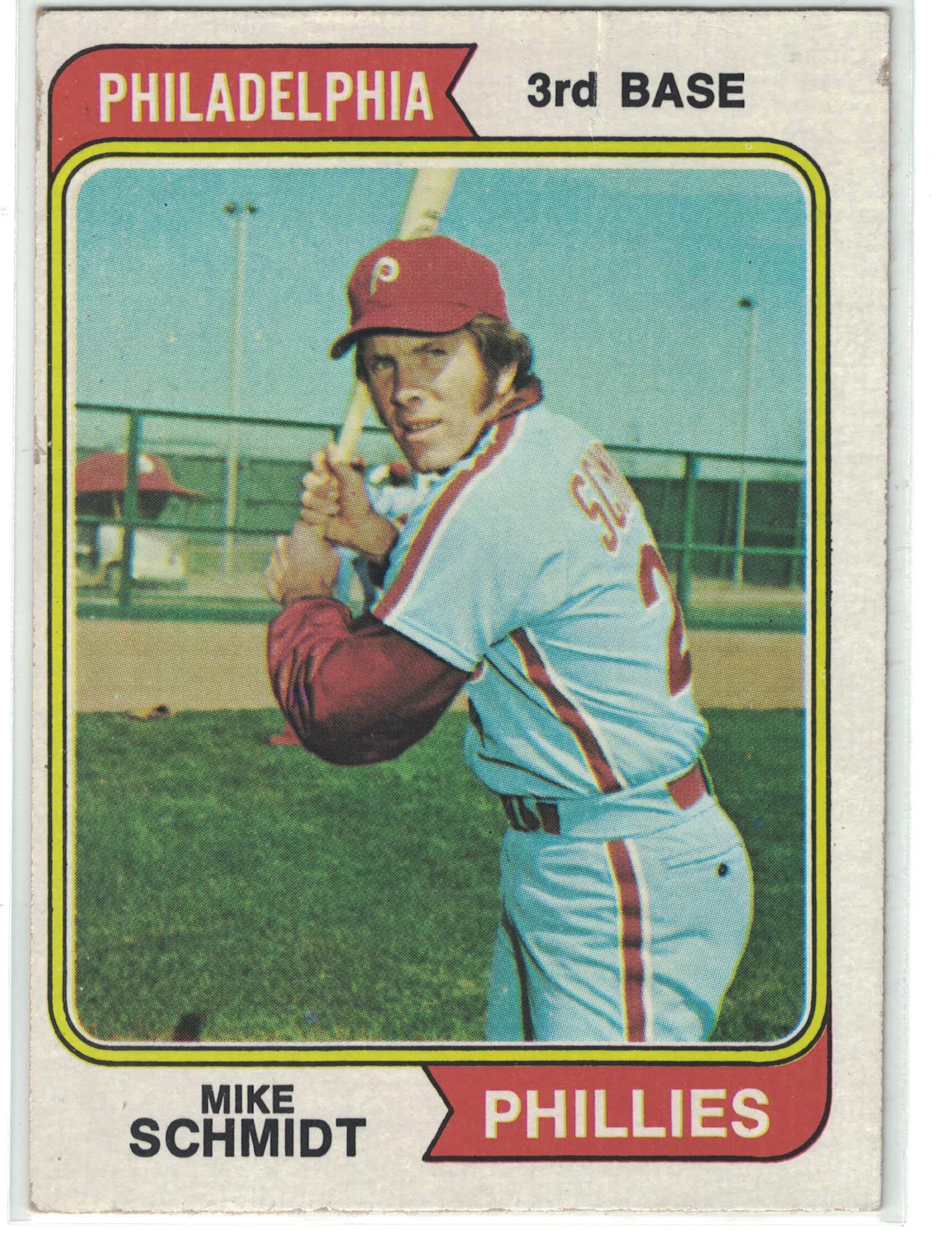 1974 Topps Mike Schmidt Baseball Card (2nd Year) - PSA Graded Vintage MLB Collectible for Sports Memorabilia Enthusiasts - Perfect for Display, Investment & Baseball Card Collections