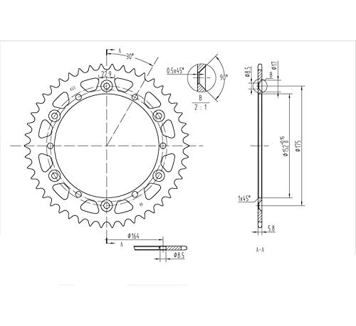 BikeMaster Rear Steel 46 Tooth Sprocket for Yamaha YZ250 (1994-1997) - Durable Motorcycle Replacement Part for Off-Road Racing & Trail Riding