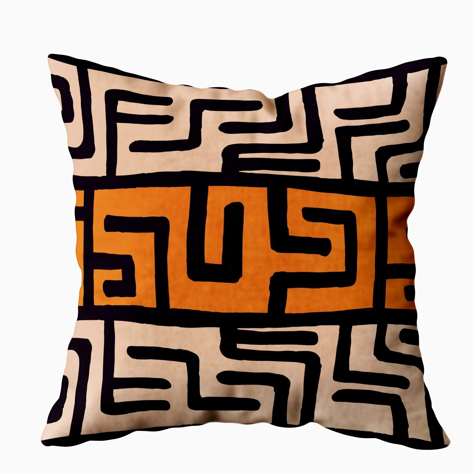 EMMTEEY 20x20 Inch Abstract Geometric Chevron Throw Pillow Covers - Double Sided Printing with Boho Ethnic Patterns, African Mudcloth Inspired Design for Living Room, Bedroom & Sofa Decor