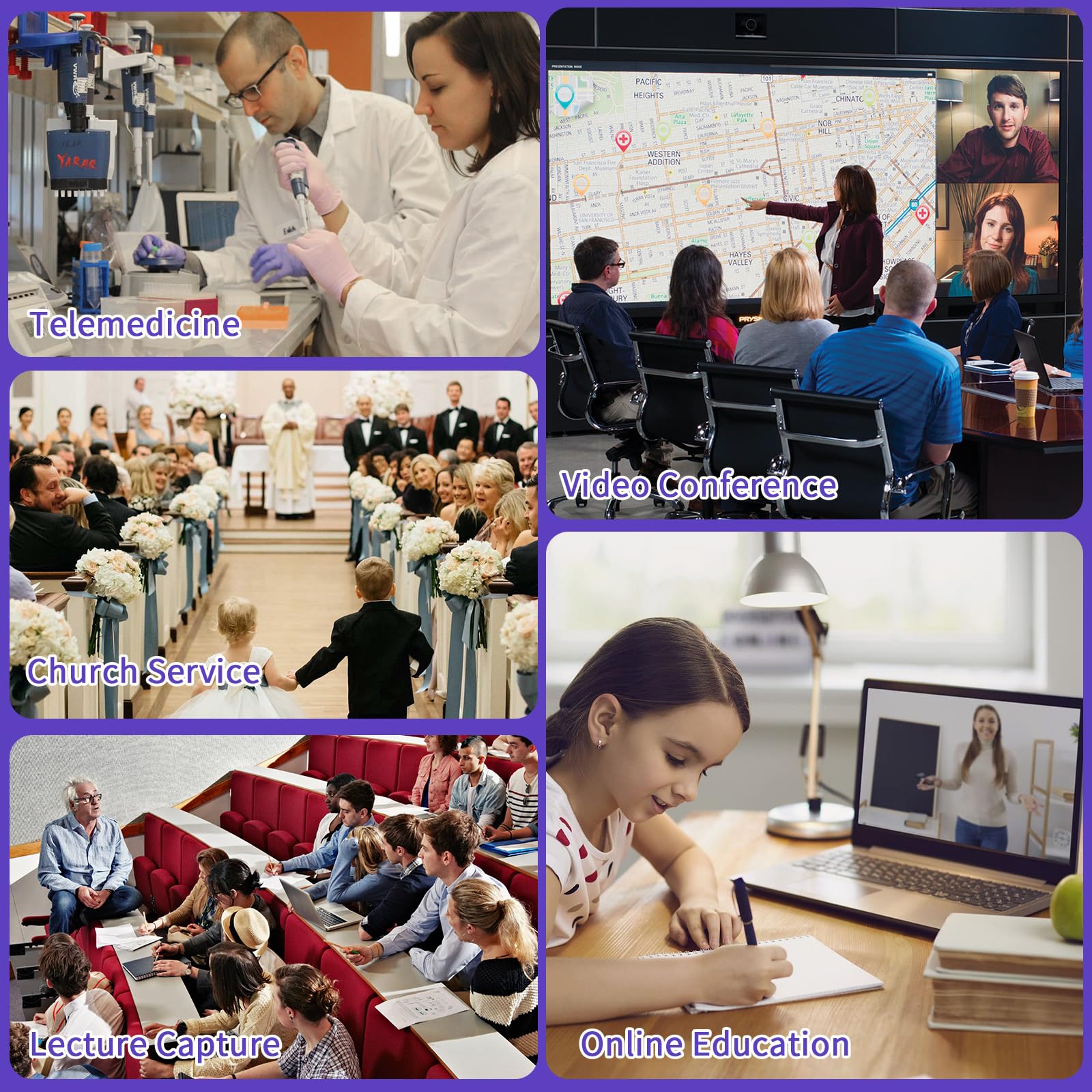 4K 20X HDMI PTZ Camera with USB - Professional Video Conference Webcam for Live Streaming, Church Worship, Events & Education - Compatible with Zoom, Skype, OBS - Ideal for Remote Meetings, Online Classes & Virtual Events