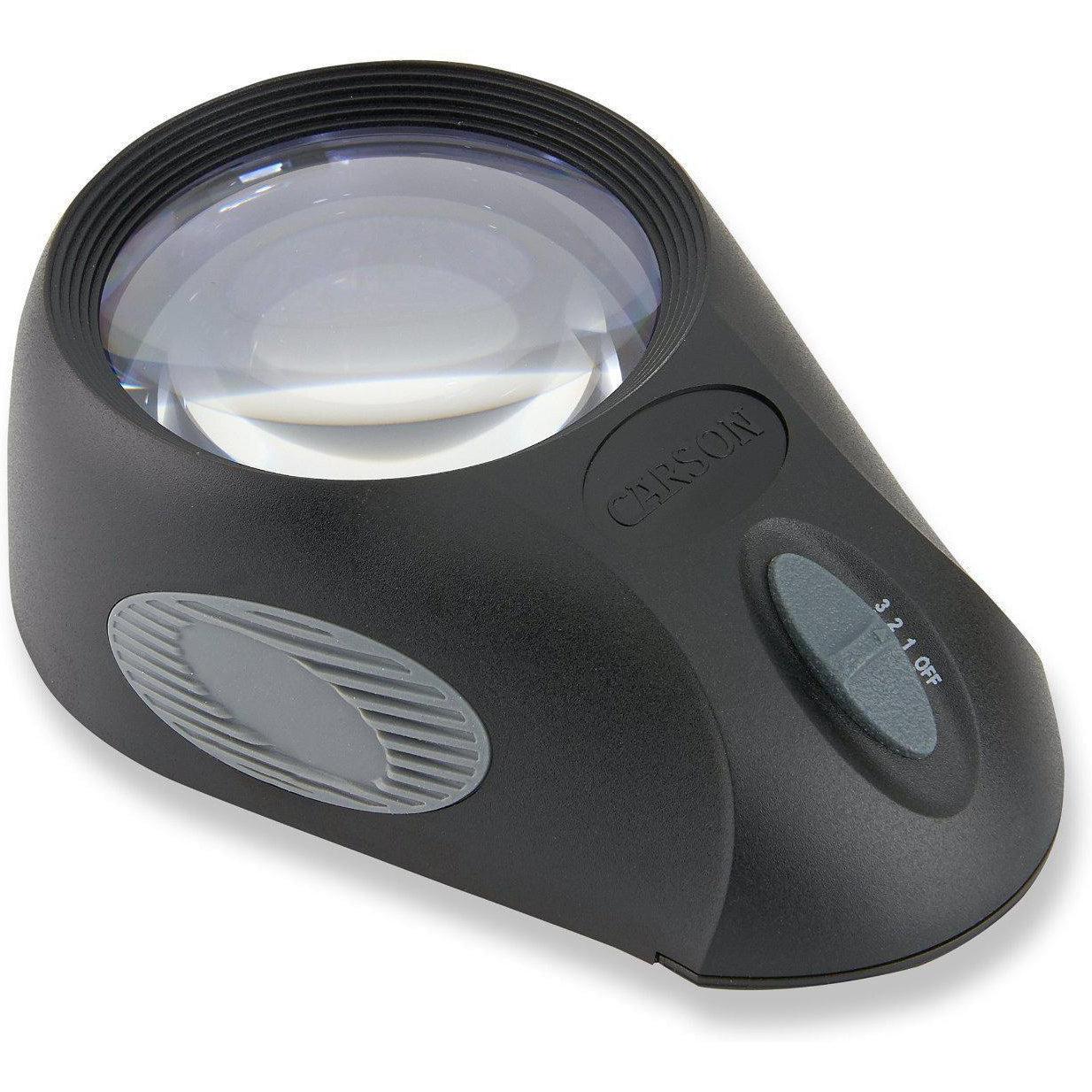 Carson LumiLoupe Ultra 5x LED Lighted Stand Magnifier - Hands-Free Illuminated Magnifying Glass for Reading, Jewelry Inspection, Coin Collecting & Hobby Work
