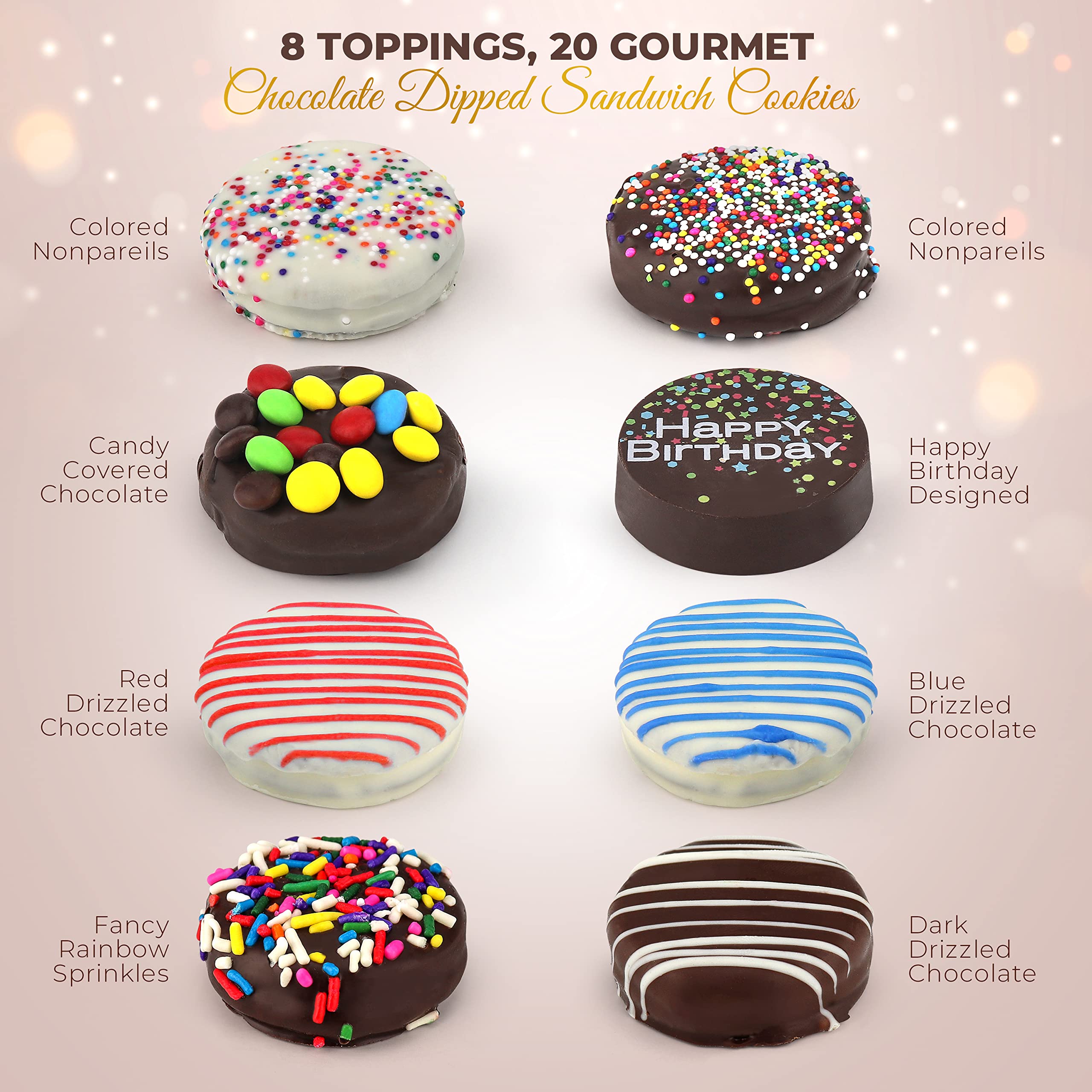 Gourmet Chocolate Cookies Birthday Gift Basket for Men & Women - 20 Count Deluxe Chocolate Gift Box by Empire Delights | Perfect for Birthday Celebrations, Corporate Gifts & Holiday Treats