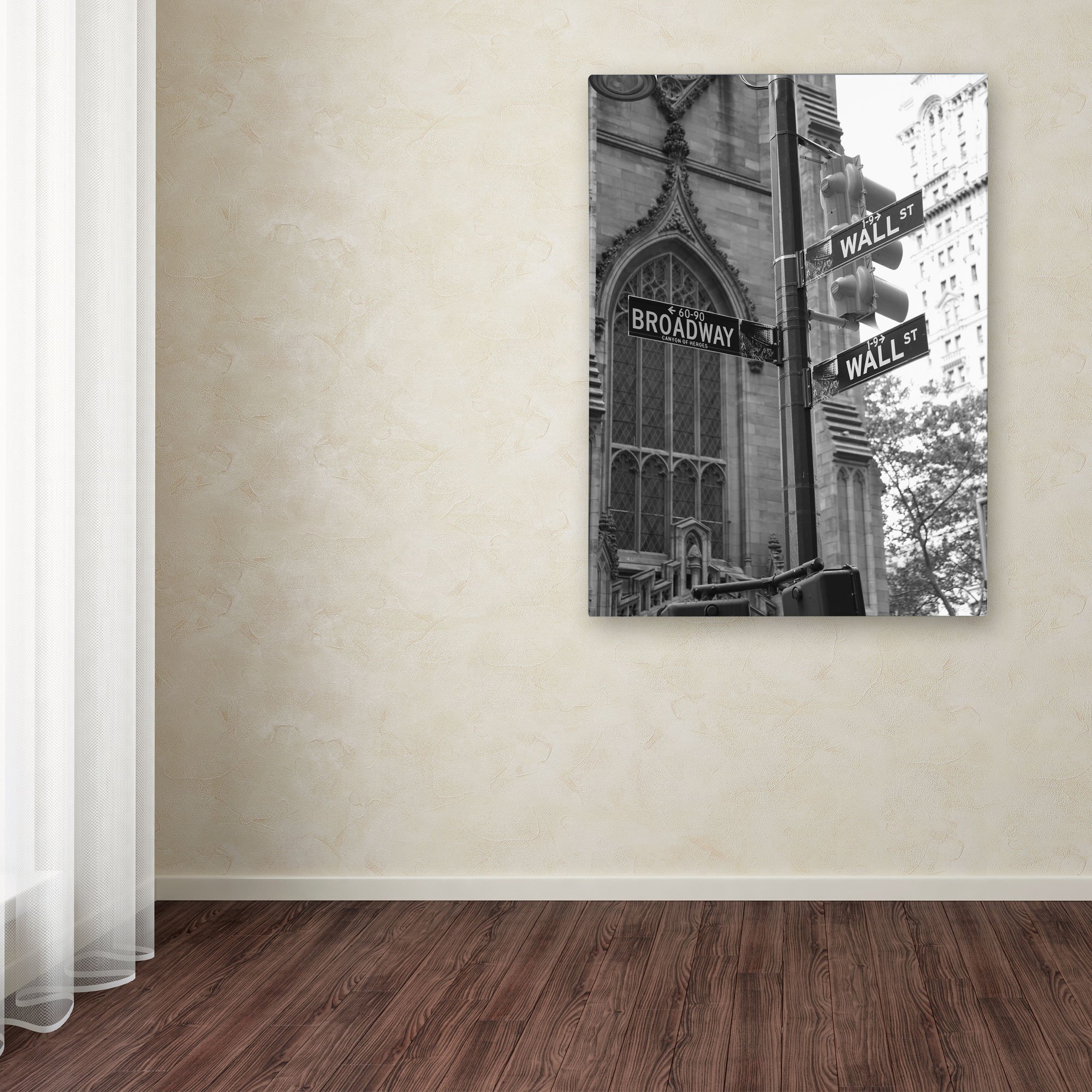 Chris Bliss Wall Street Signs Canvas Wall Art - 35x47 Inch Trademark Fine Art Print for Office & Home Decor | Modern Wall Decor for Living Room, Bedroom & Workspace