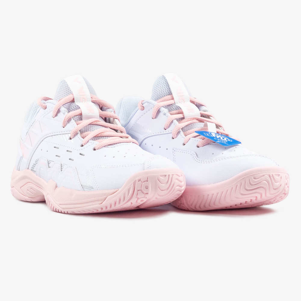 Victor P8500CLSF AI Wide Shoe for Women - Comfortable Athletic Sneakers in Bright White & Baby Pink | Perfect for Running, Walking & Gym Workouts
