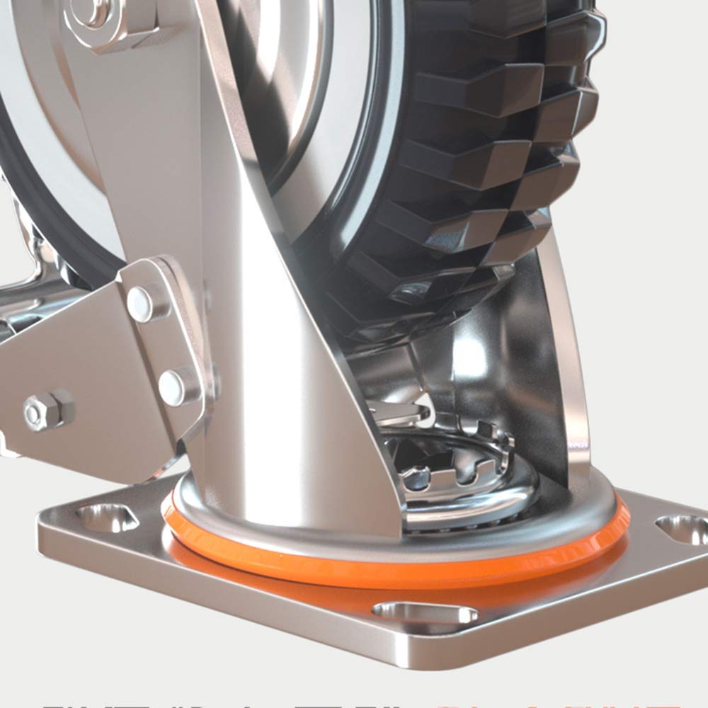 Heavy Duty Industrial Castor Wheels - 1000kg Load Capacity, Polyurethane Swivel Casters with Brakes (4pcs) - Perfect for Trolleys, Furniture, and Heavy Equipment Mobility