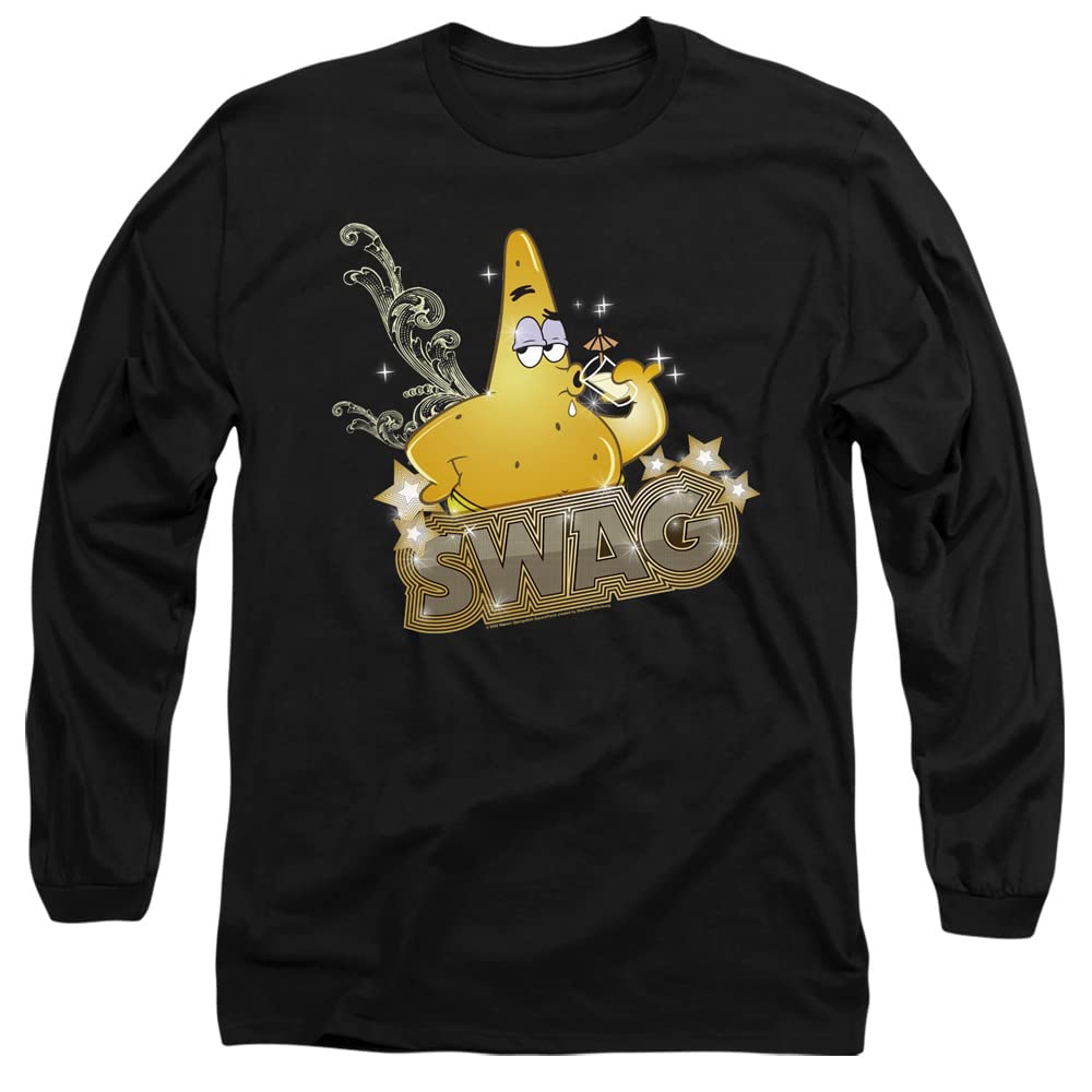 Spongebob Patrick Has Swag Unisex Long-Sleeve T-Shirt | Cartoon Graphic Tee for Men & Women | Casual Wear, Cosplay, Gift for Fans