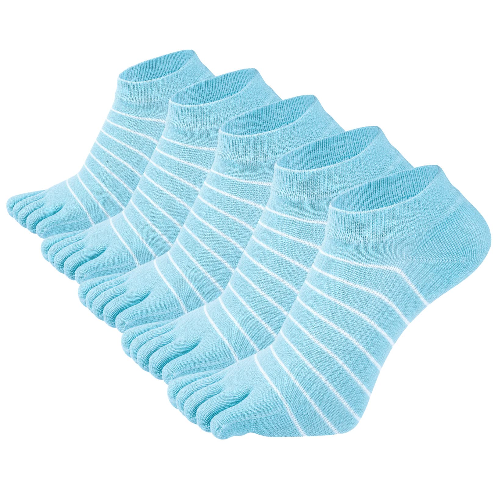 SEAUR Women's Toe Socks 5-Pack - Cotton Low Cut Ankle Socks for Running & Sports