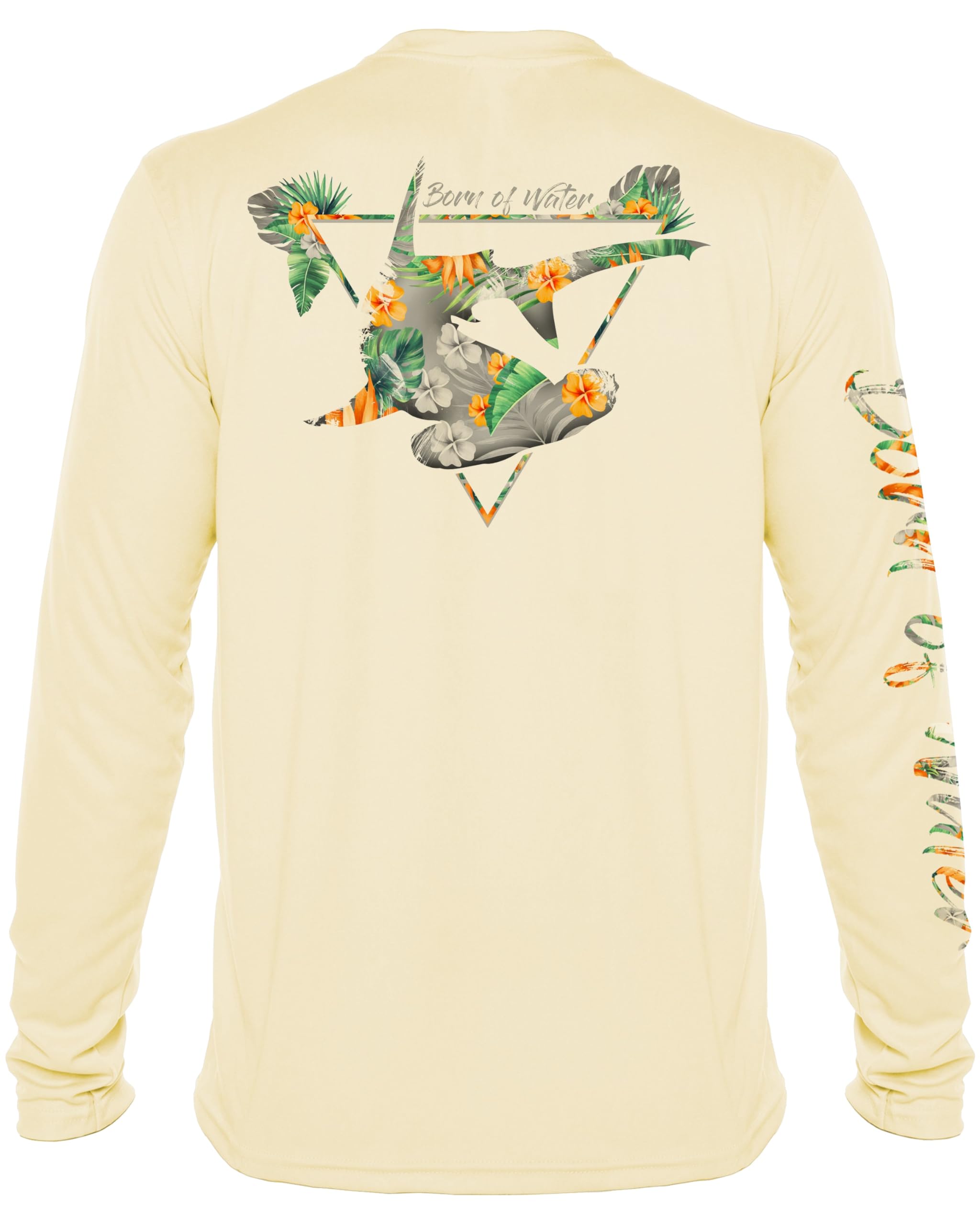 Men's Tropical Hammerhead Shark UV Protection Long Sleeve Shirt for Scuba Diving, Fishing, and Outdoor Water Sports
