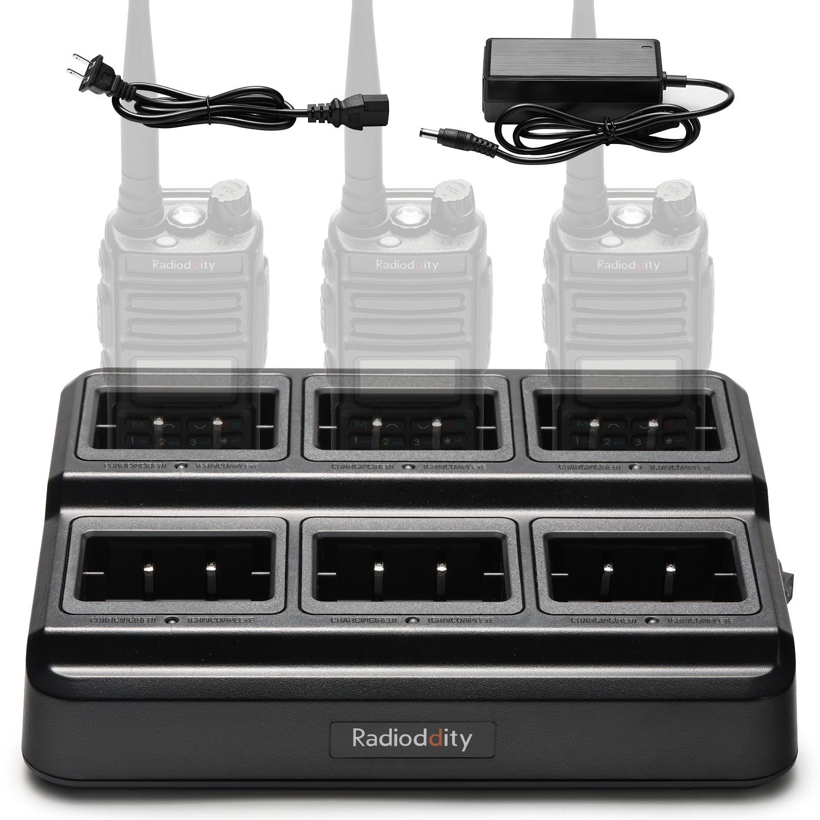 Radioddity GM-30 6-Way Multi-Unit Charger Station | Fast Bulk Charging Dock for GM-30 Two-Way Radios | Perfect for Security Teams, Event Staff & Emergency Responders