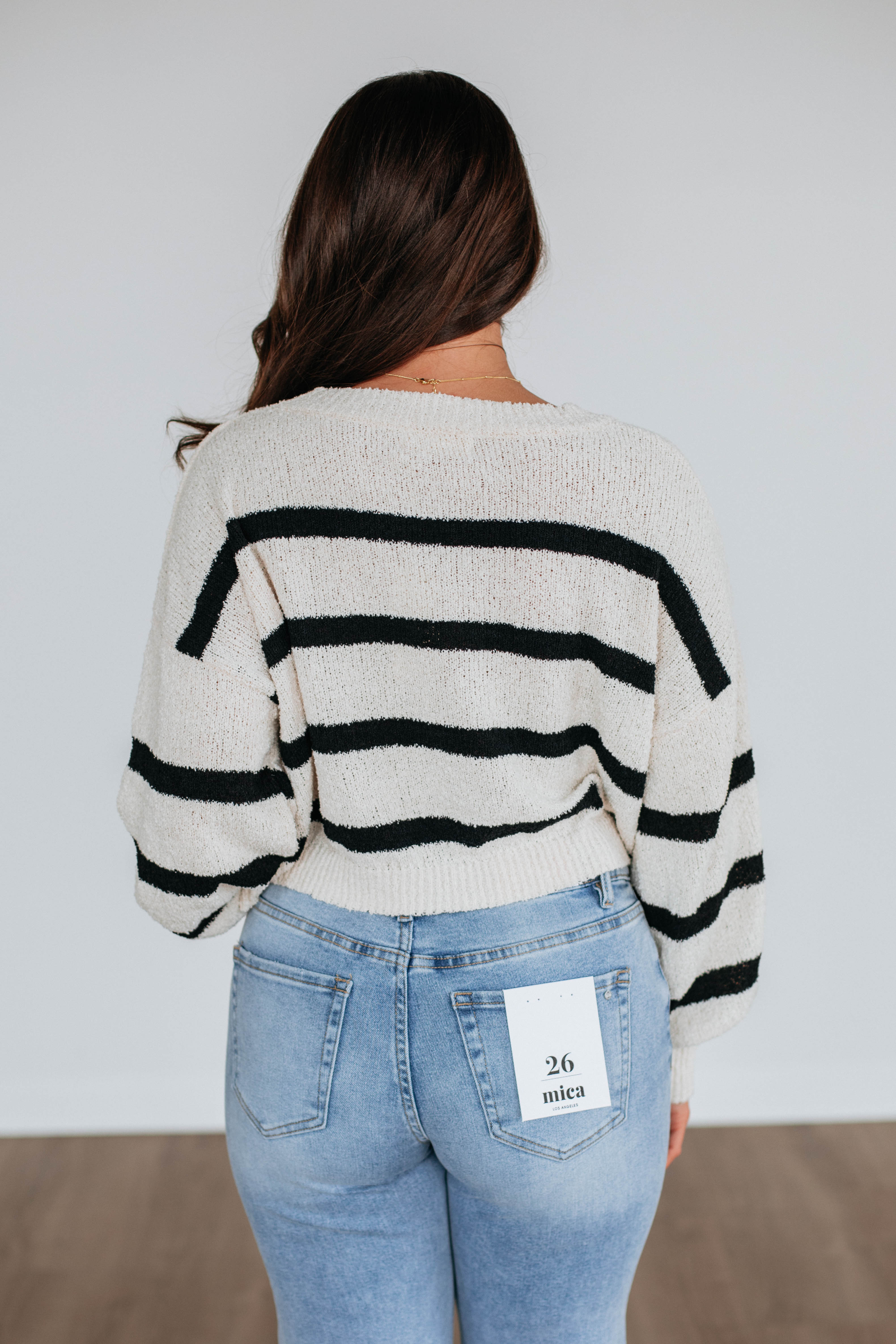 Aubriana Striped Sweater for Women - Soft Knit Pullover with Black Mix Pattern | Perfect for Casual Outfits, Office Wear & Fall Layering