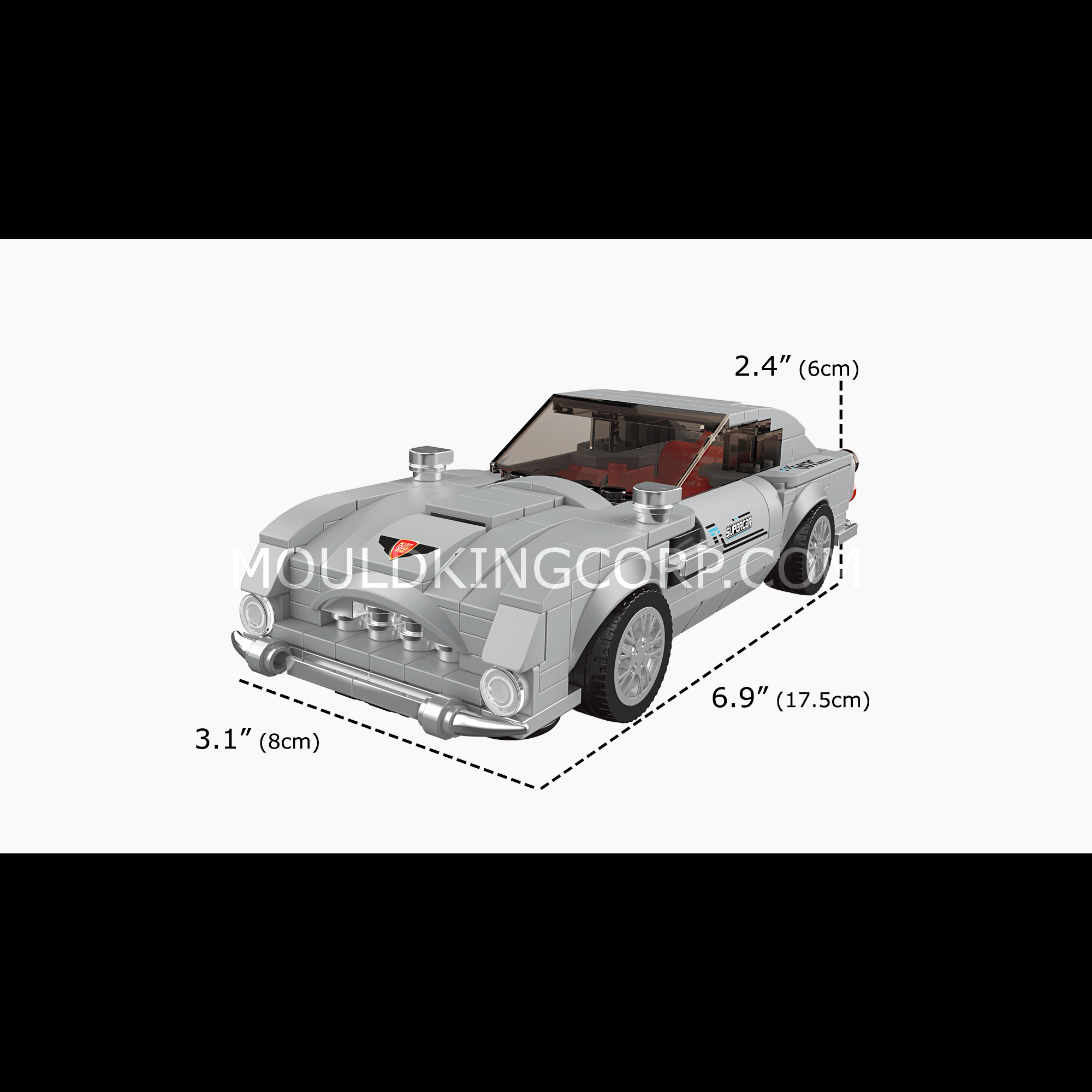 Mould King 27050 Silver Martin 007 Supercar Building Set - 348 Piece Model Car Kit for Adults & Kids | Perfect for James Bond Fans, Collectors & Creative Play