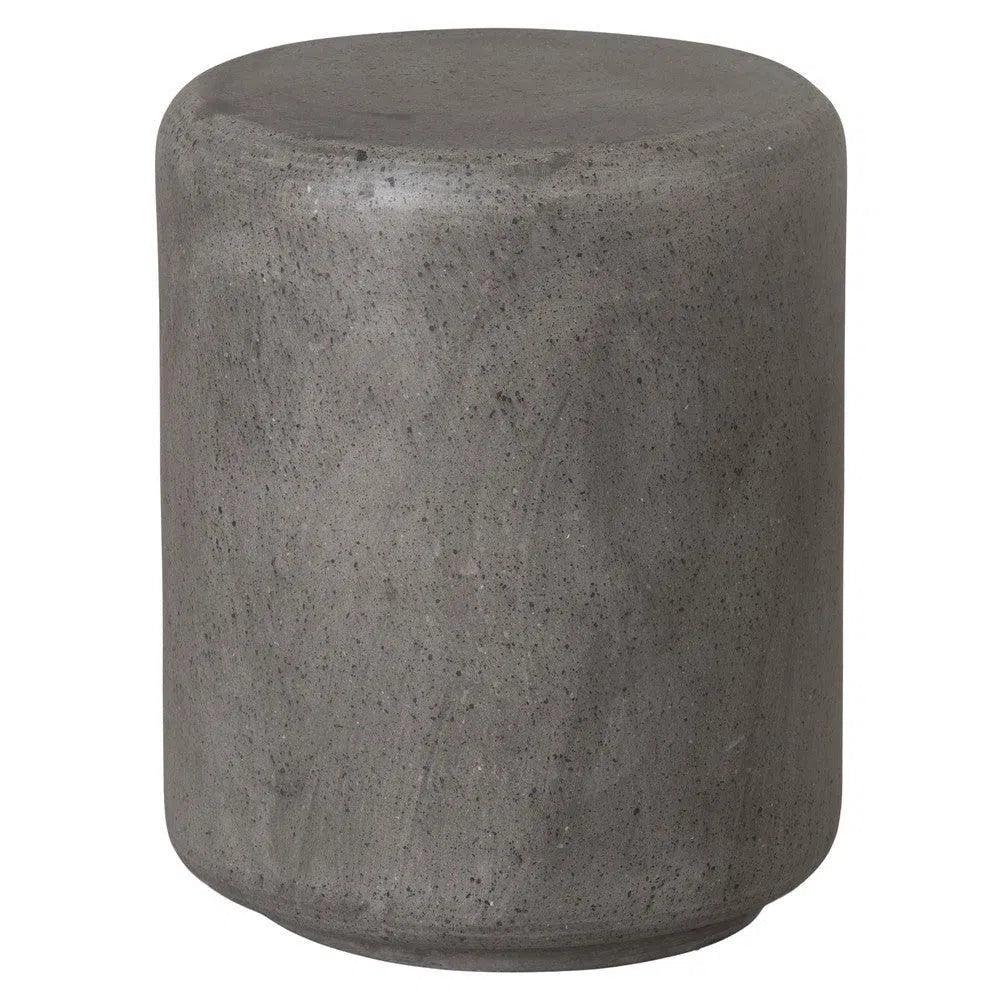 17 Inch Cement Cylinder Terrazzo Garden Stool - Outdoor Patio Decor, Side Table, Plant Stand for Garden, Porch, and Balcony