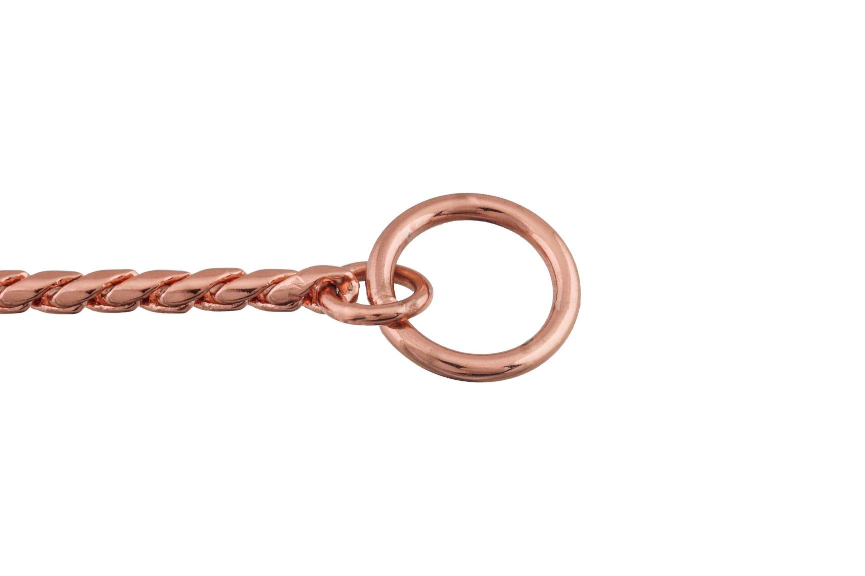 Alvalley Rose Gold Metal Chain Dog Collar - Adjustable Slip Collar for Small to Extra Large Dogs - 26