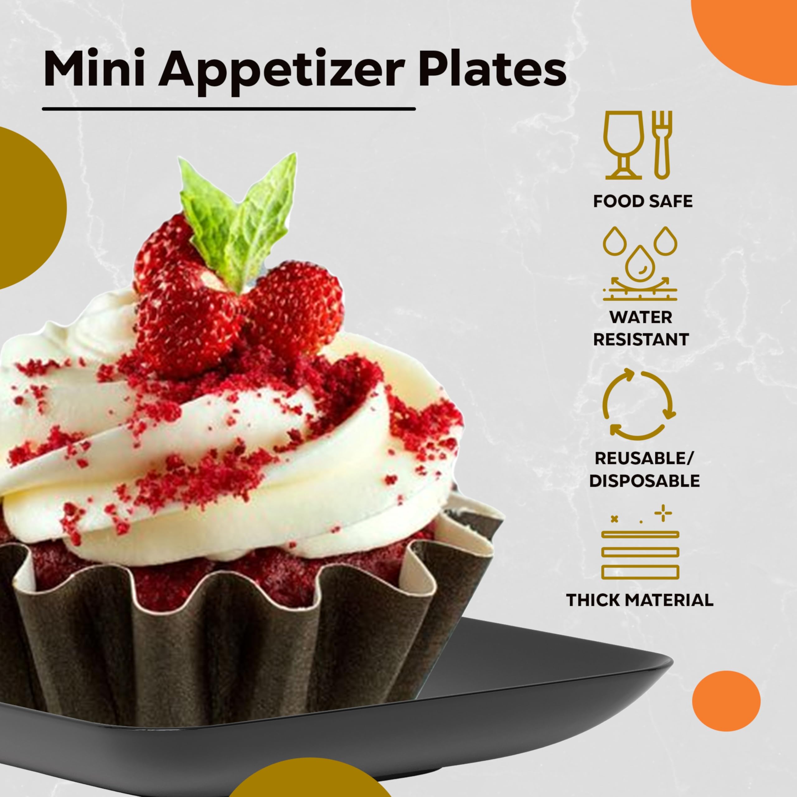 Eco-Friendly Mini Dessert Plates 240-Pack | 2.4